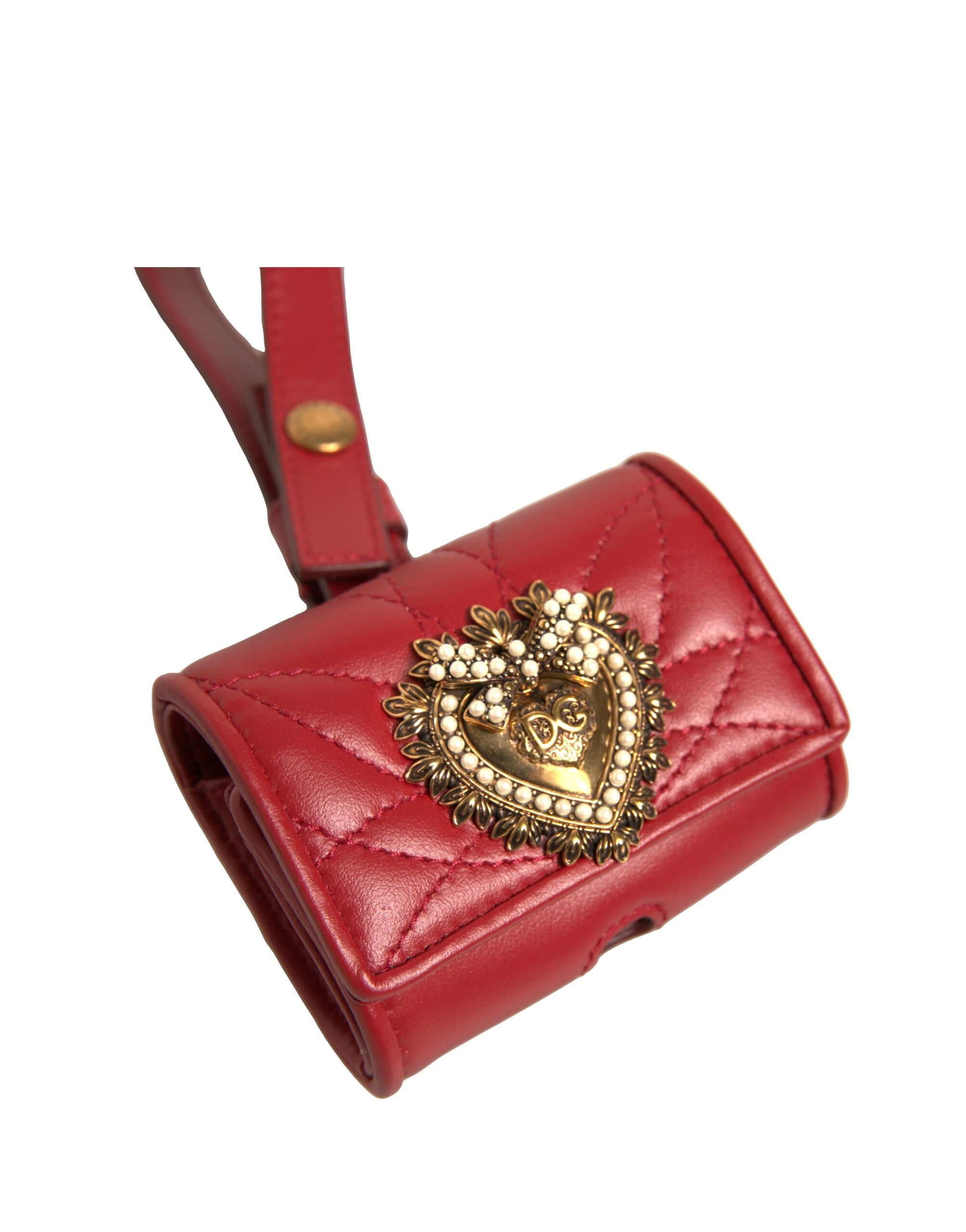 Dolce & Gabbana Leather Devotion Heart Strap Airpod Black Case Glam Steals