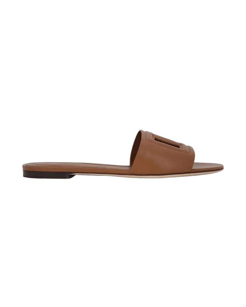 Dolce & Gabbana Leather Dg Logo Sandals Glam Steals