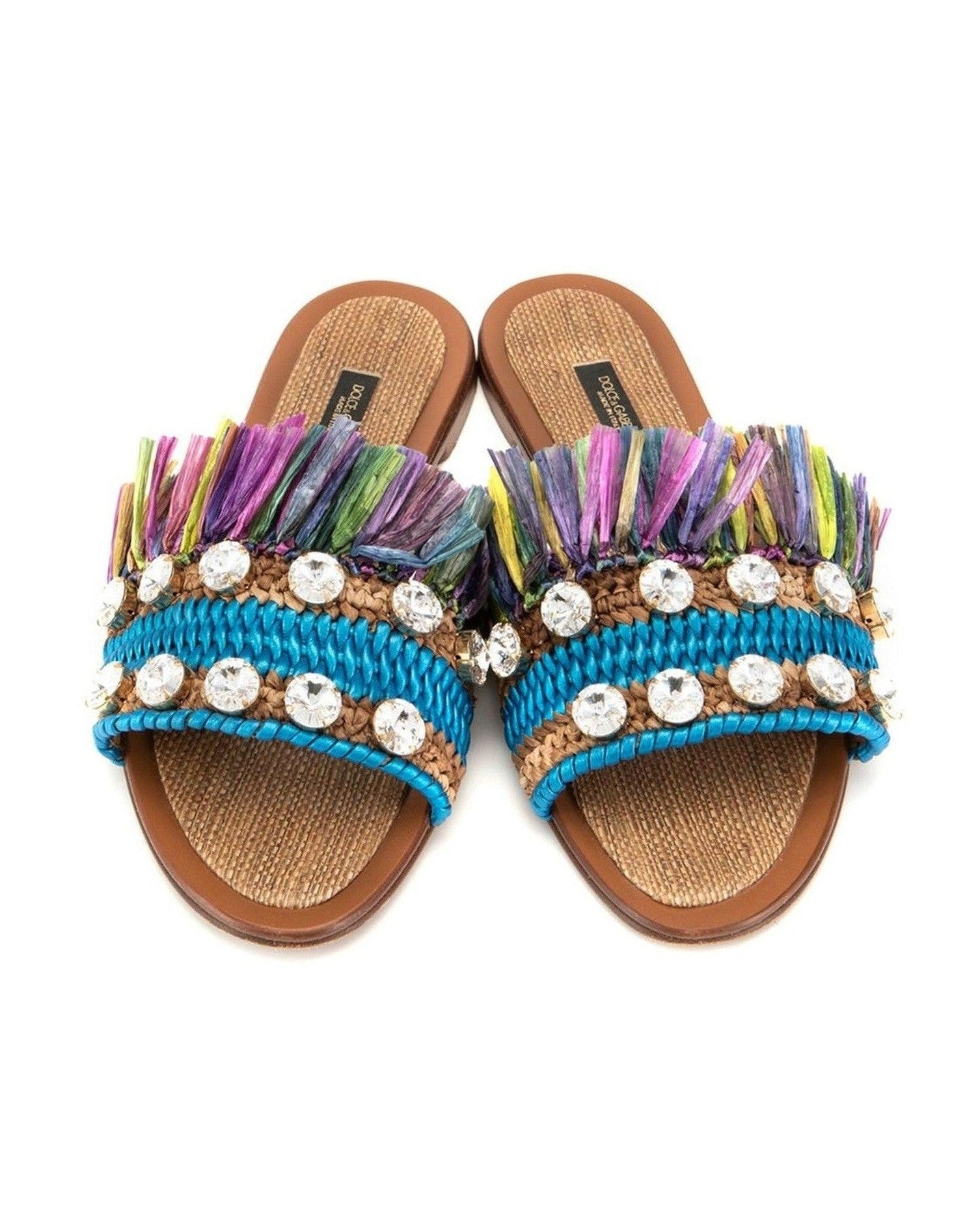 Dolce & Gabbana Leather Di Lambskin Multicolor Sandal Glam Steals