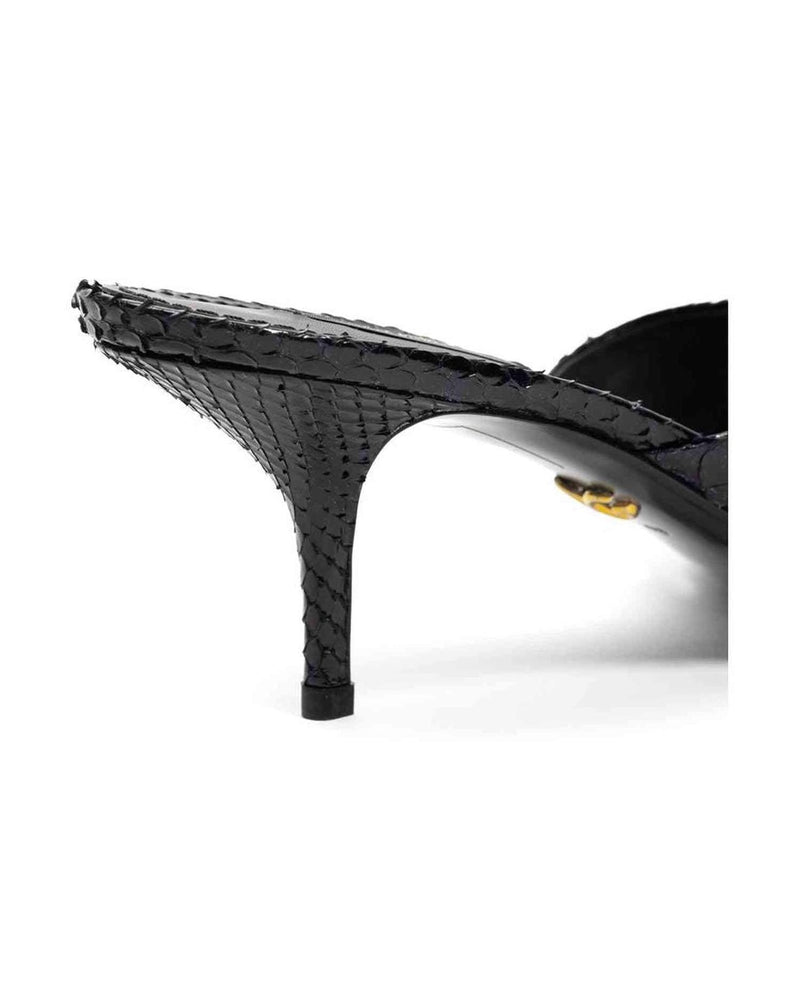 Dolce & Gabbana Leather Di Pitone Black Sandal Glam Steals