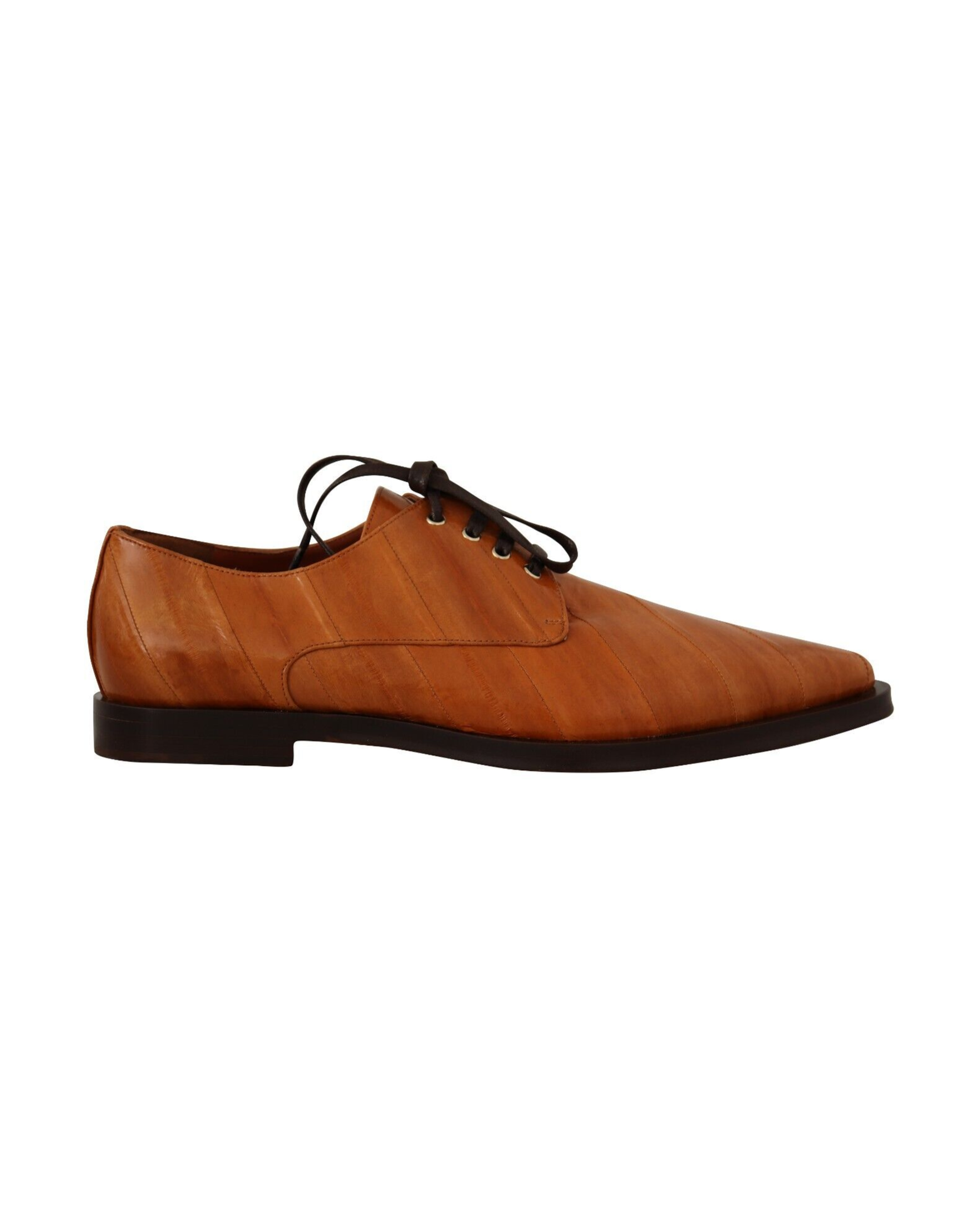 Dolce & Gabbana Leather Elegant Eel Lace Up Formal Flats Glam Steals
