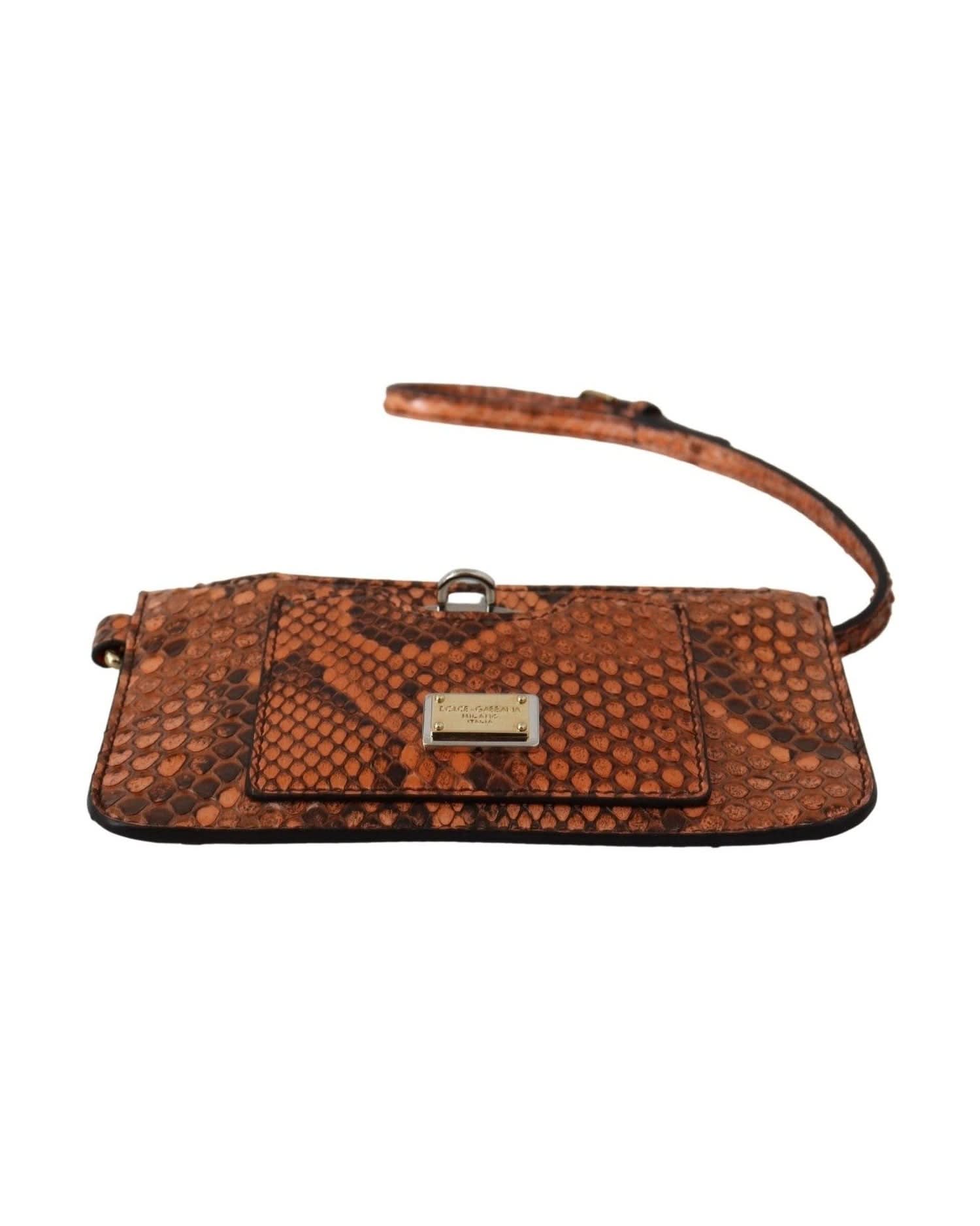 Dolce & Gabbana Leather Elegant Python Patterned Wristlet Wallets