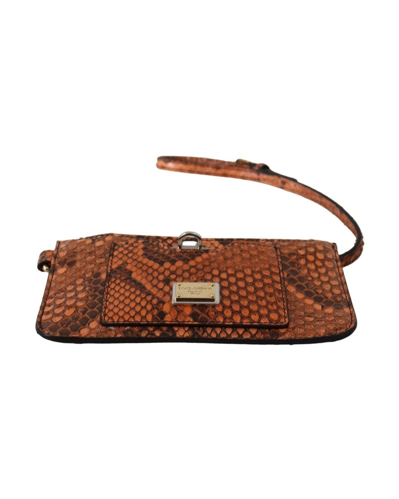 Dolce & Gabbana Leather Elegant Python Patterned Wristlet Wallets
