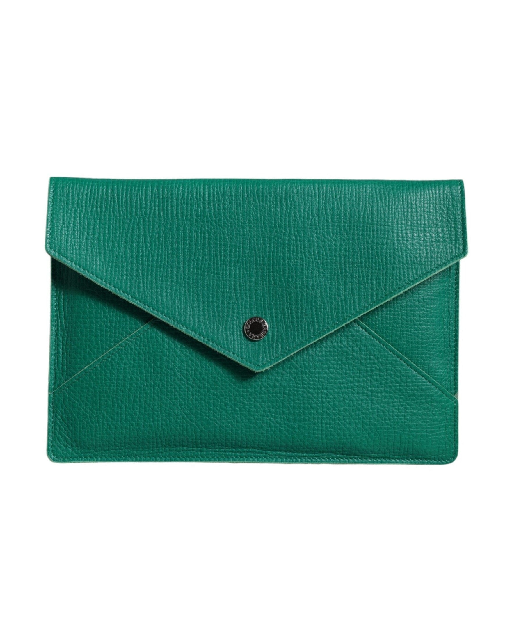 Dolce & Gabbana Leather Handbag Clutch Mini Purse Pouch Tablet Green Case Glam Steals