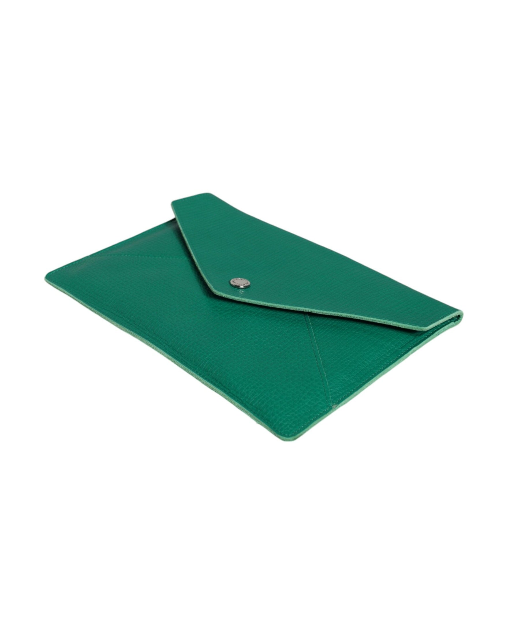 Dolce & Gabbana Leather Handbag Clutch Mini Purse Pouch Tablet Green Case Glam Steals