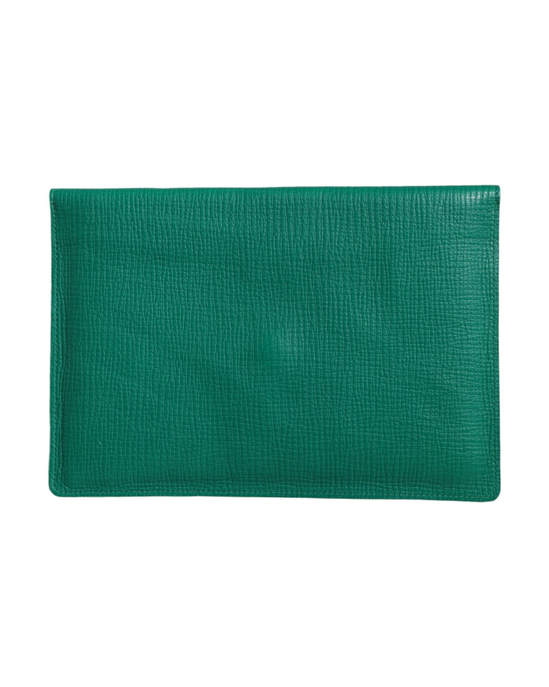 Dolce & Gabbana Leather Handbag Clutch Mini Purse Pouch Tablet Green Case Glam Steals