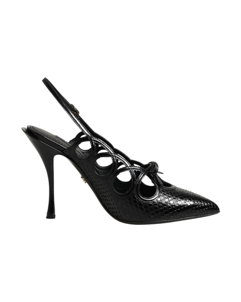 Dolce & Gabbana Leather High Heels Slingback Shoes Glam Steals