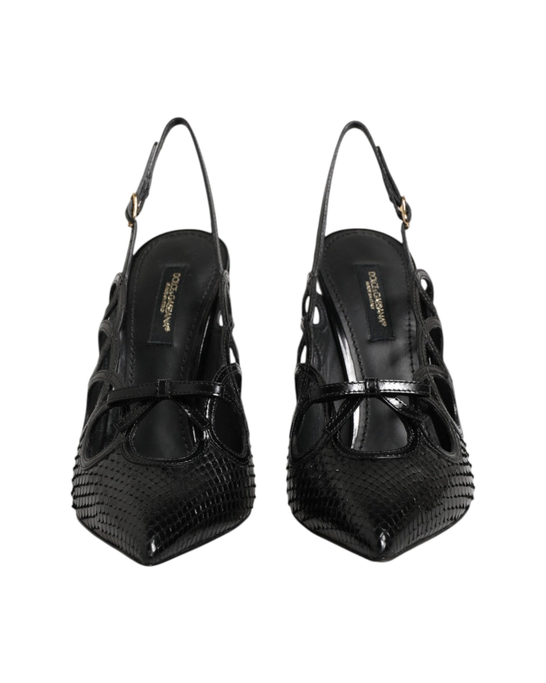 Dolce & Gabbana Leather High Heels Slingback Shoes Glam Steals