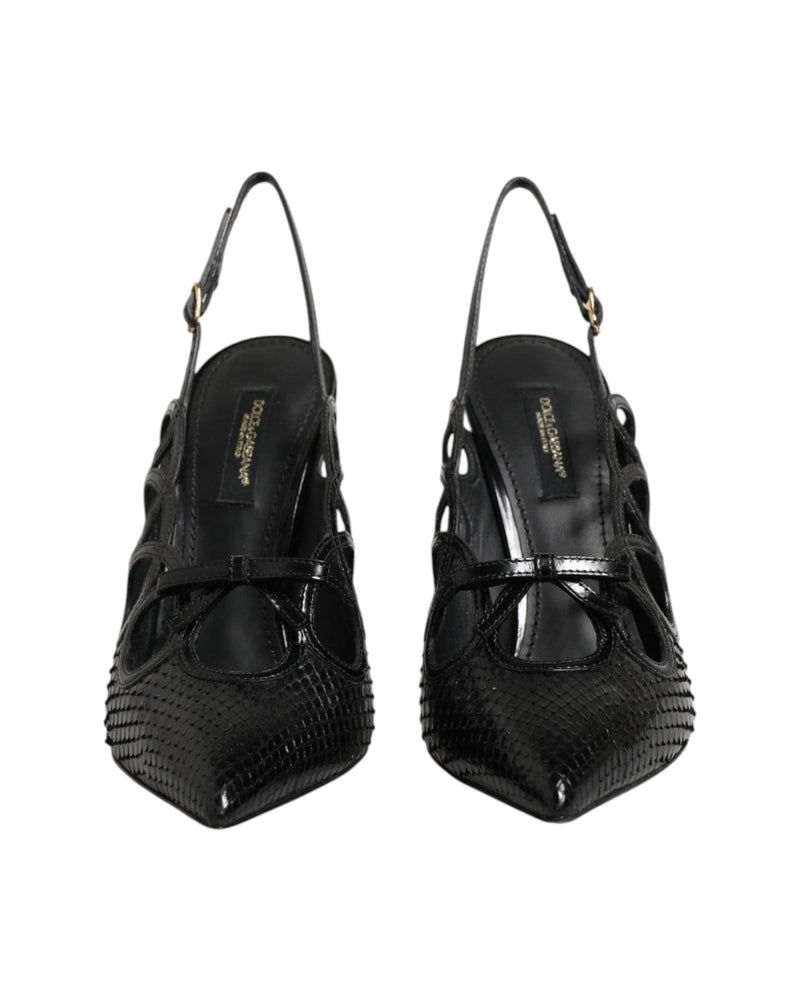 Dolce & Gabbana Leather High Heels Slingback Shoes Glam Steals