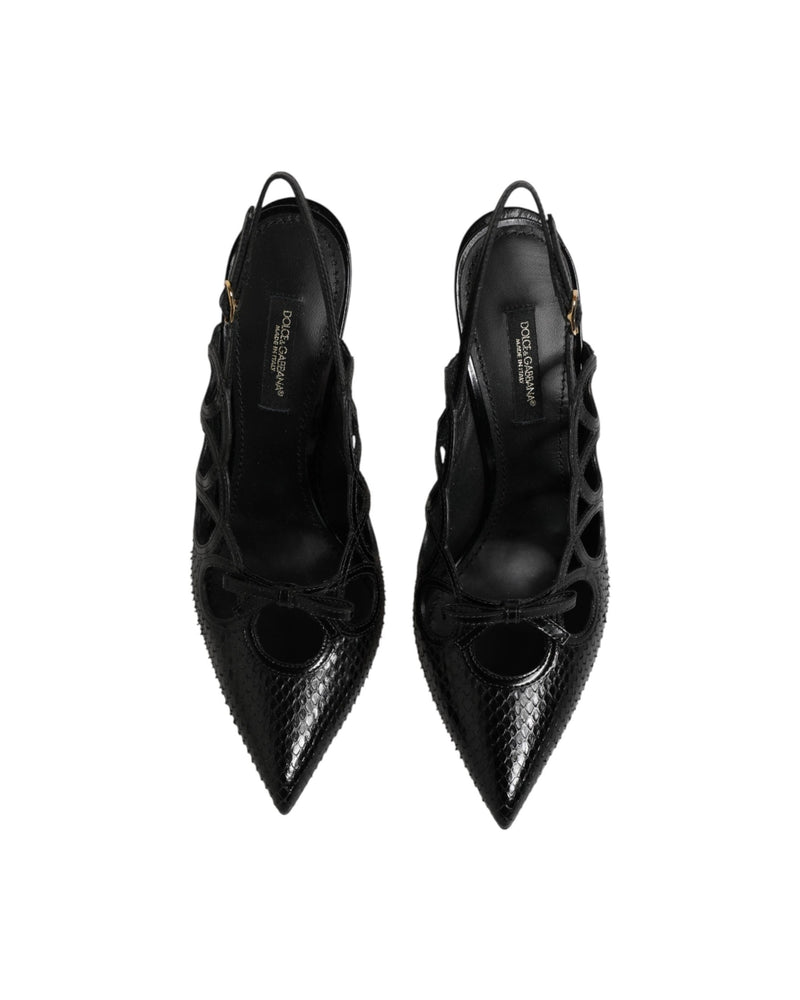 Dolce & Gabbana Leather High Heels Slingback Shoes Glam Steals