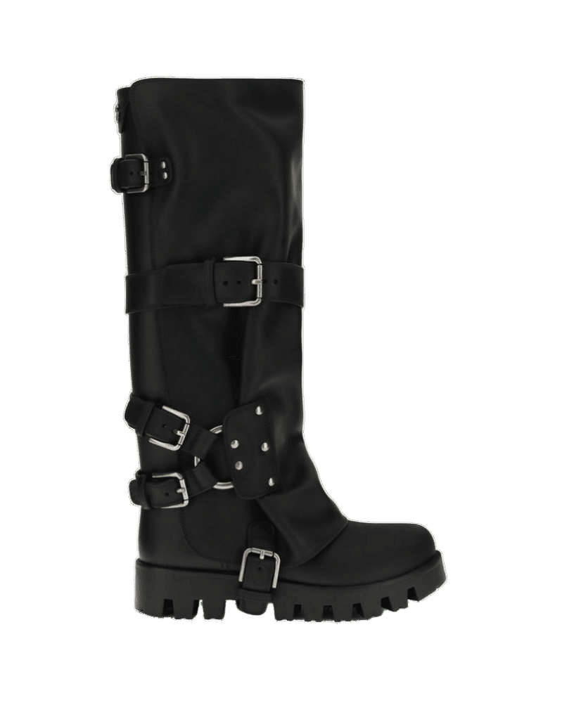 Dolce & Gabbana Leather Rubber and High Boots Glam Steals