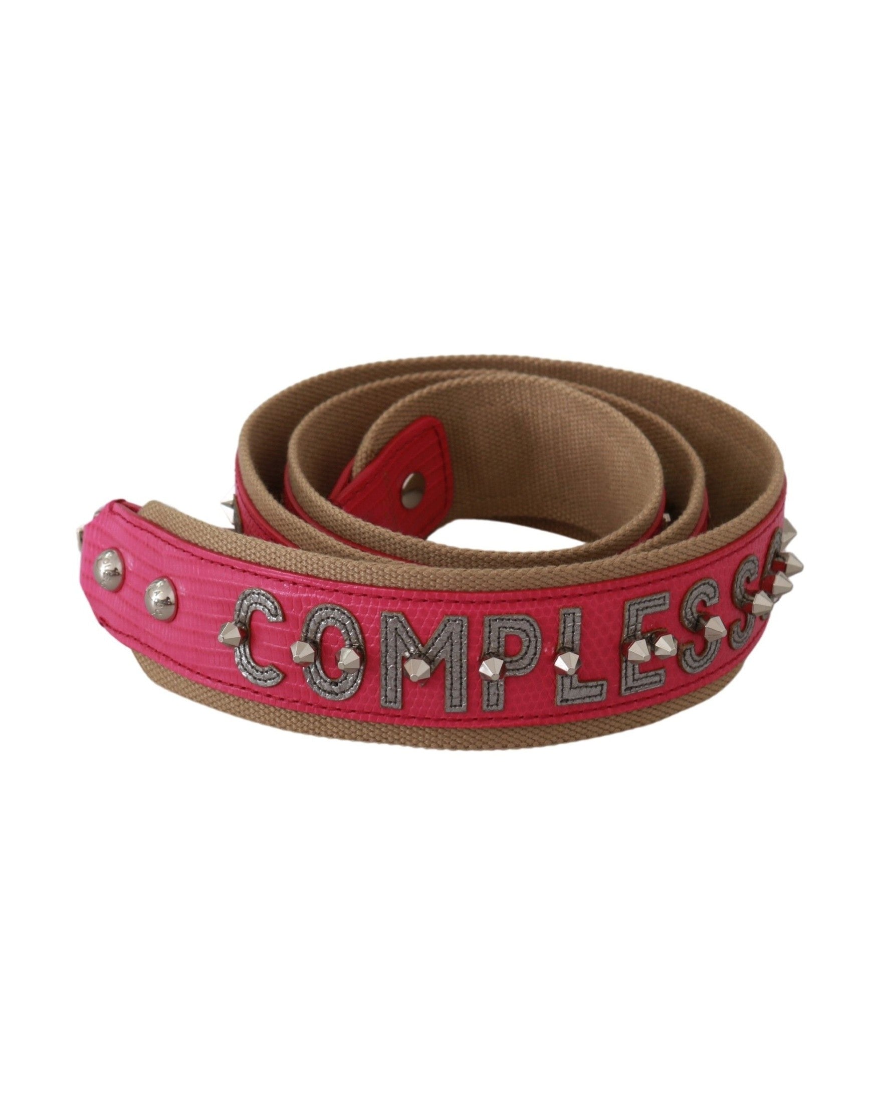 Dolce & Gabbana Leather Shoulder Strap With Pink Silver Details Glam Steals