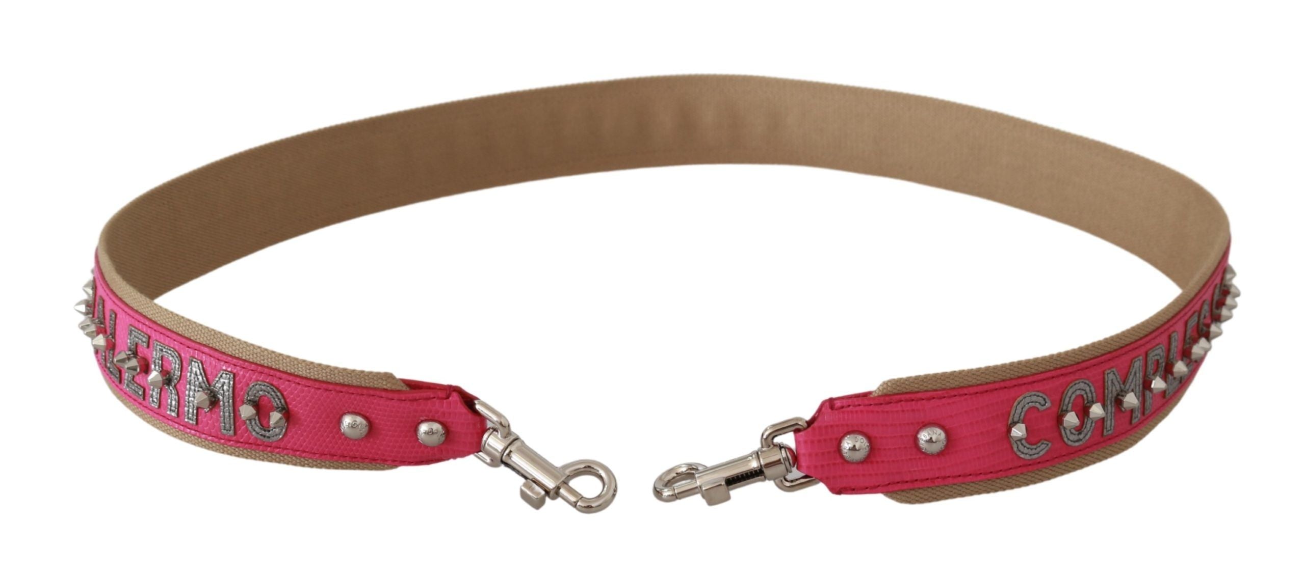 Dolce & Gabbana Leather Shoulder Strap With Pink Silver Details Glam Steals
