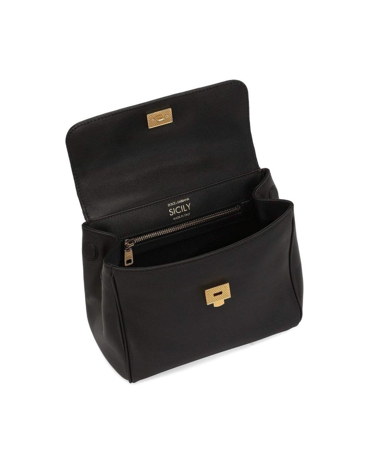 Dolce & Gabbana Leather Sicily Soft Handbag Glam Steals
