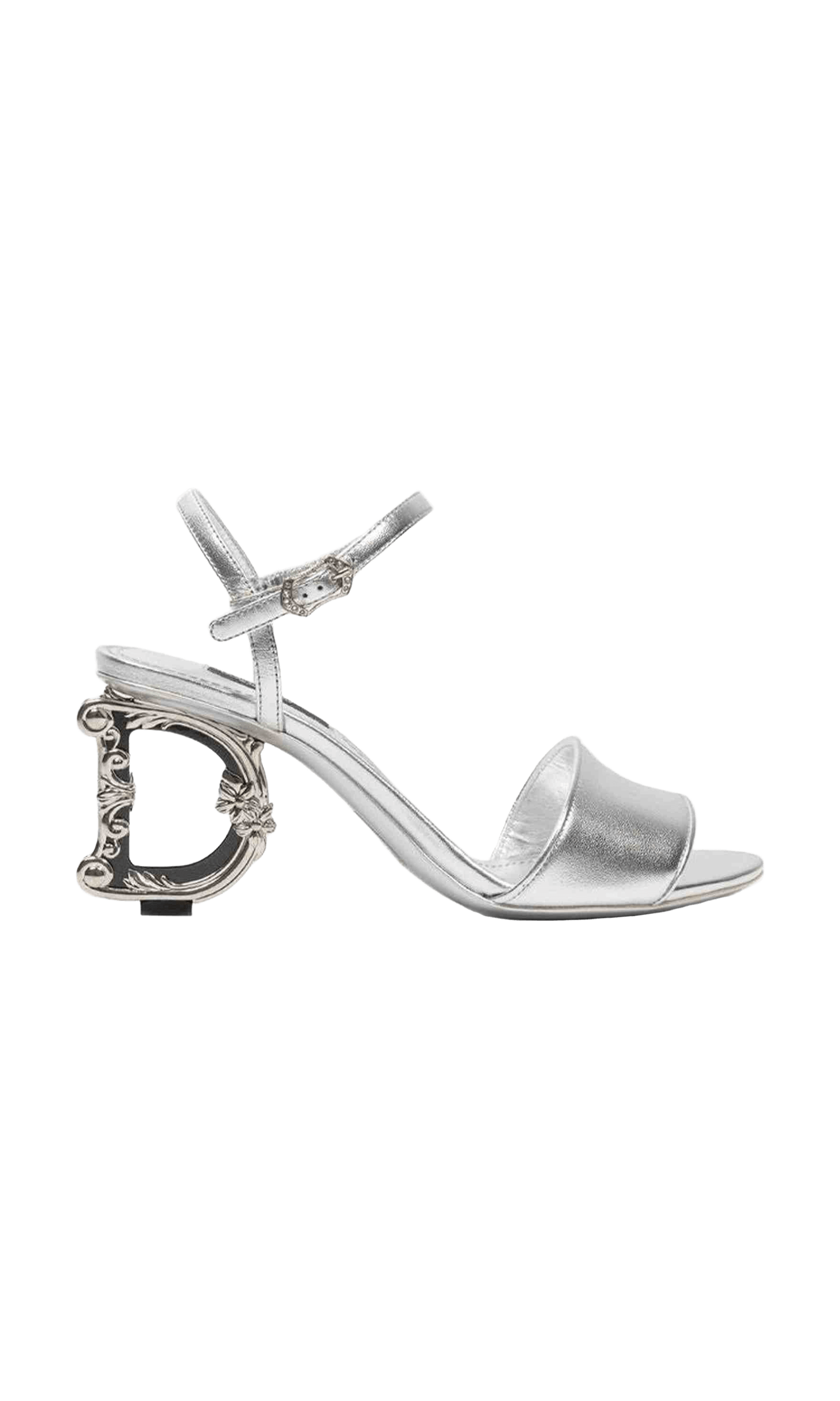 Dolce & Gabbana Leather Silver Sandal Glam Steals