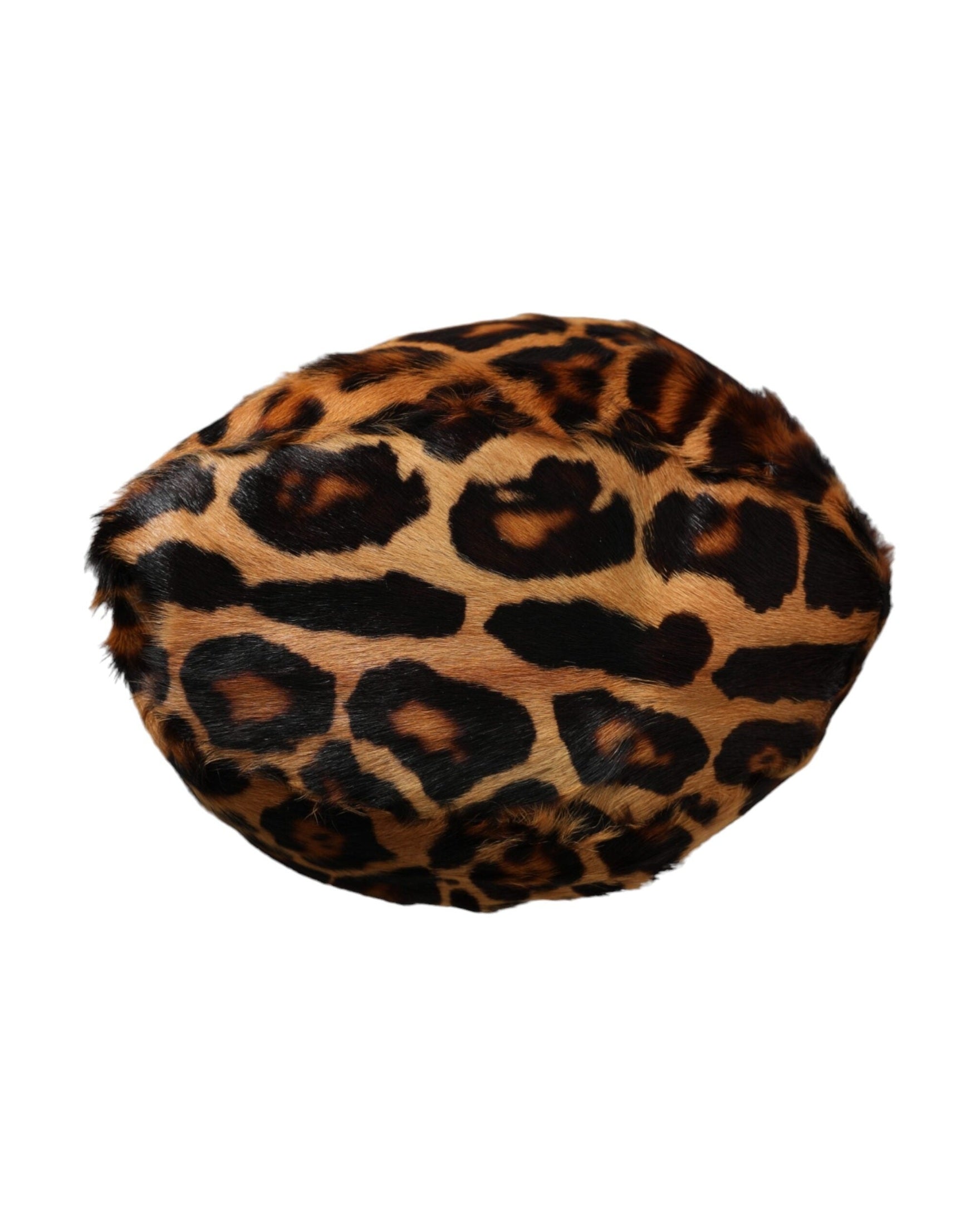 Dolce & Gabbana Leopard Fur Women Bucket Brown Hat Glam Steals