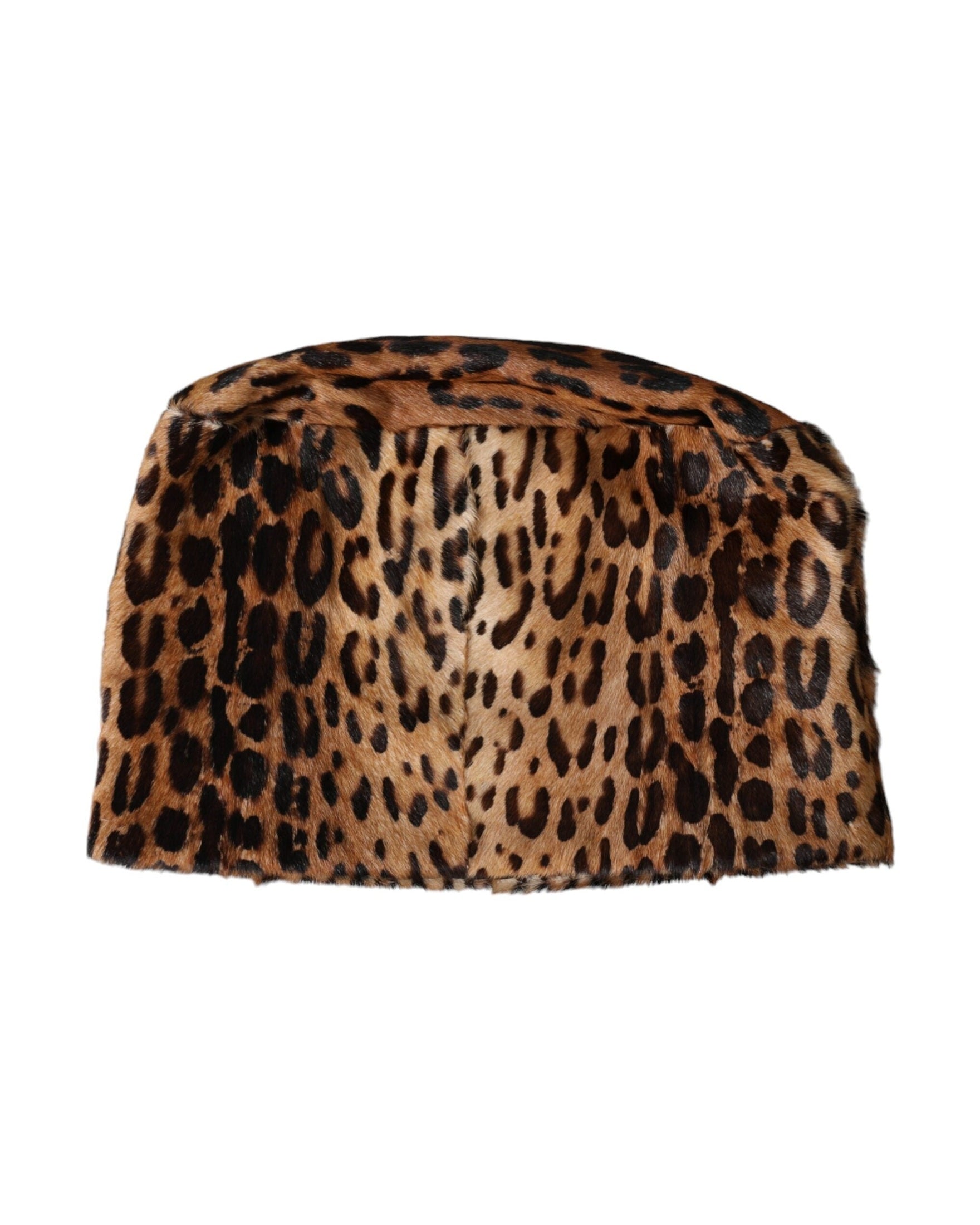 Dolce & Gabbana Leopard Fur Women Bucket Brown Hat Glam Steals