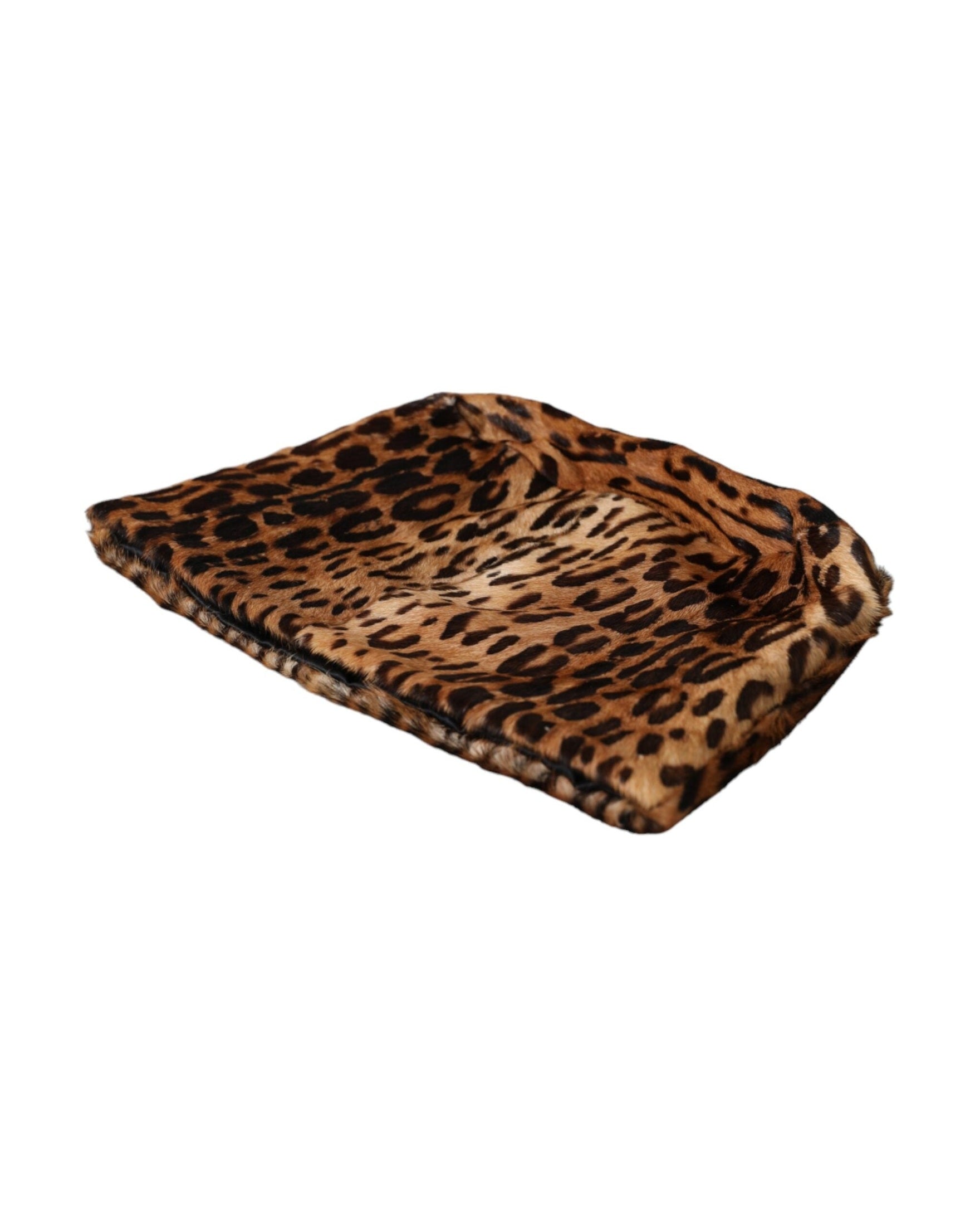 Dolce & Gabbana Leopard Fur Women Bucket Brown Hat Glam Steals