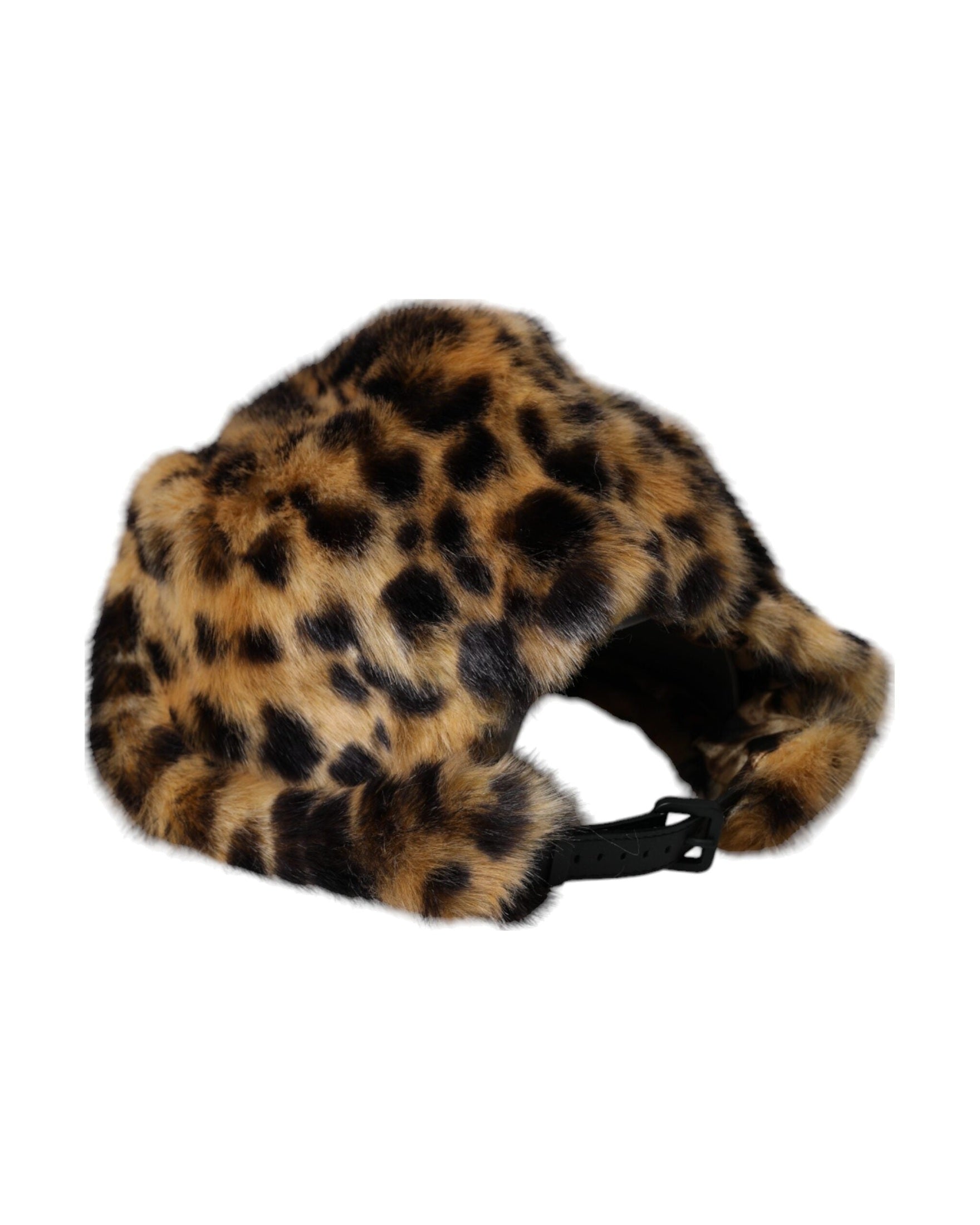 Dolce & Gabbana Leopard Fur Women Bucket Brown Hat Glam Steals