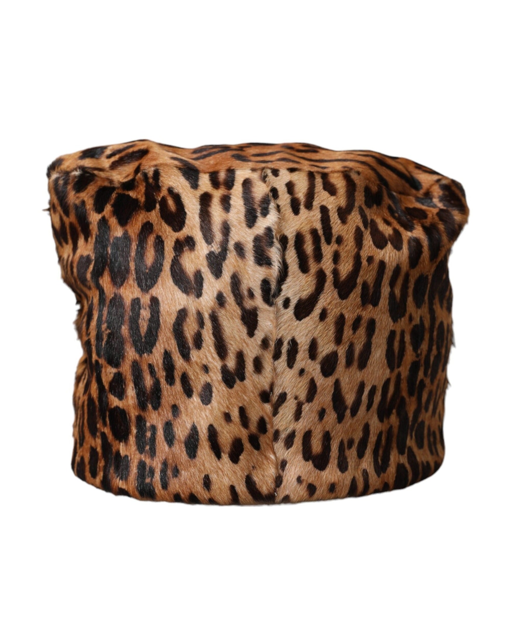 Dolce & Gabbana Leopard Fur Women Bucket Brown Hat Glam Steals