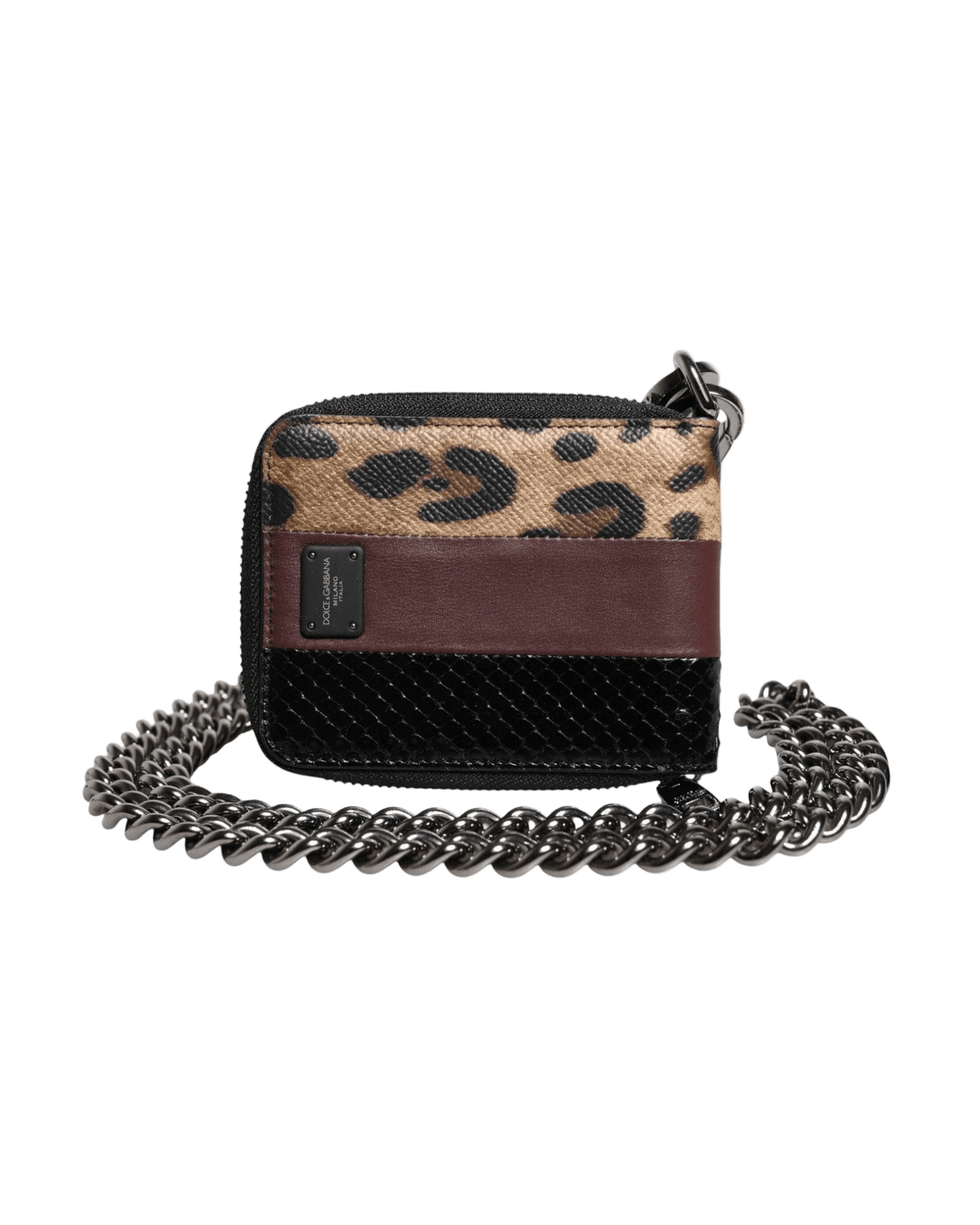 Dolce & Gabbana Leopard Leather Dg Bifold Card Holder Multicolor Wallet Glam Steals
