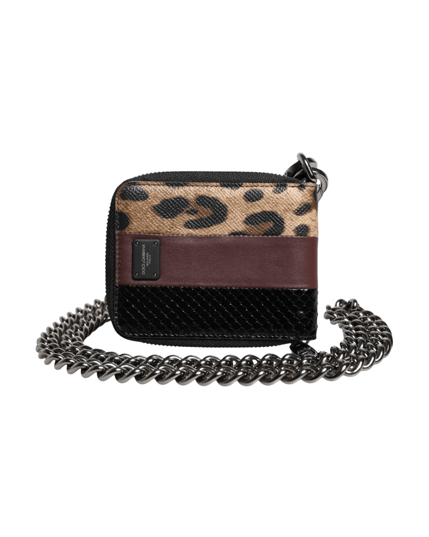 Dolce & Gabbana Leopard Leather Dg Bifold Card Holder Multicolor Wallet Glam Steals