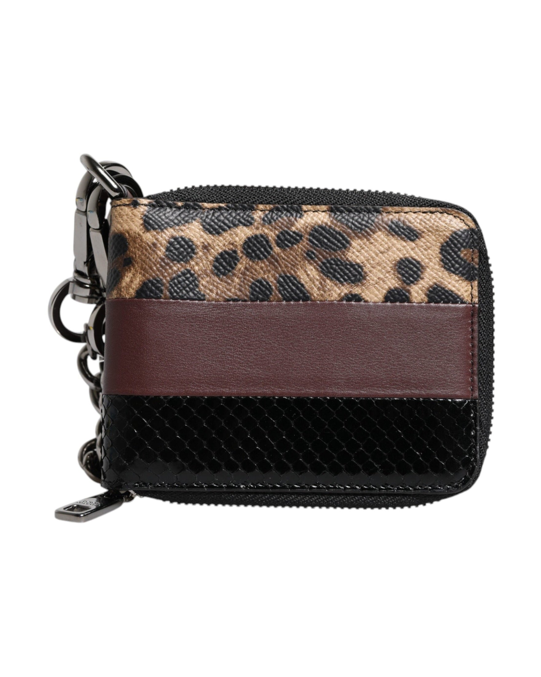 Dolce & Gabbana Leopard Leather Dg Bifold Card Holder Multicolor Wallet Glam Steals
