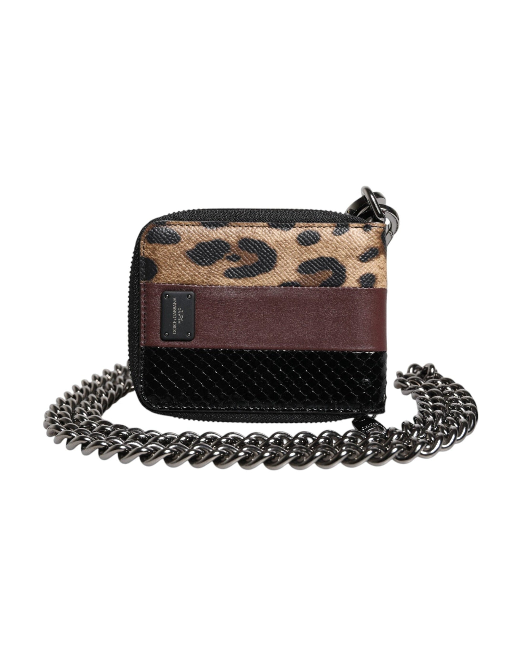 Dolce & Gabbana Leopard Leather Dg Bifold Card Holder Multicolor Wallet Glam Steals