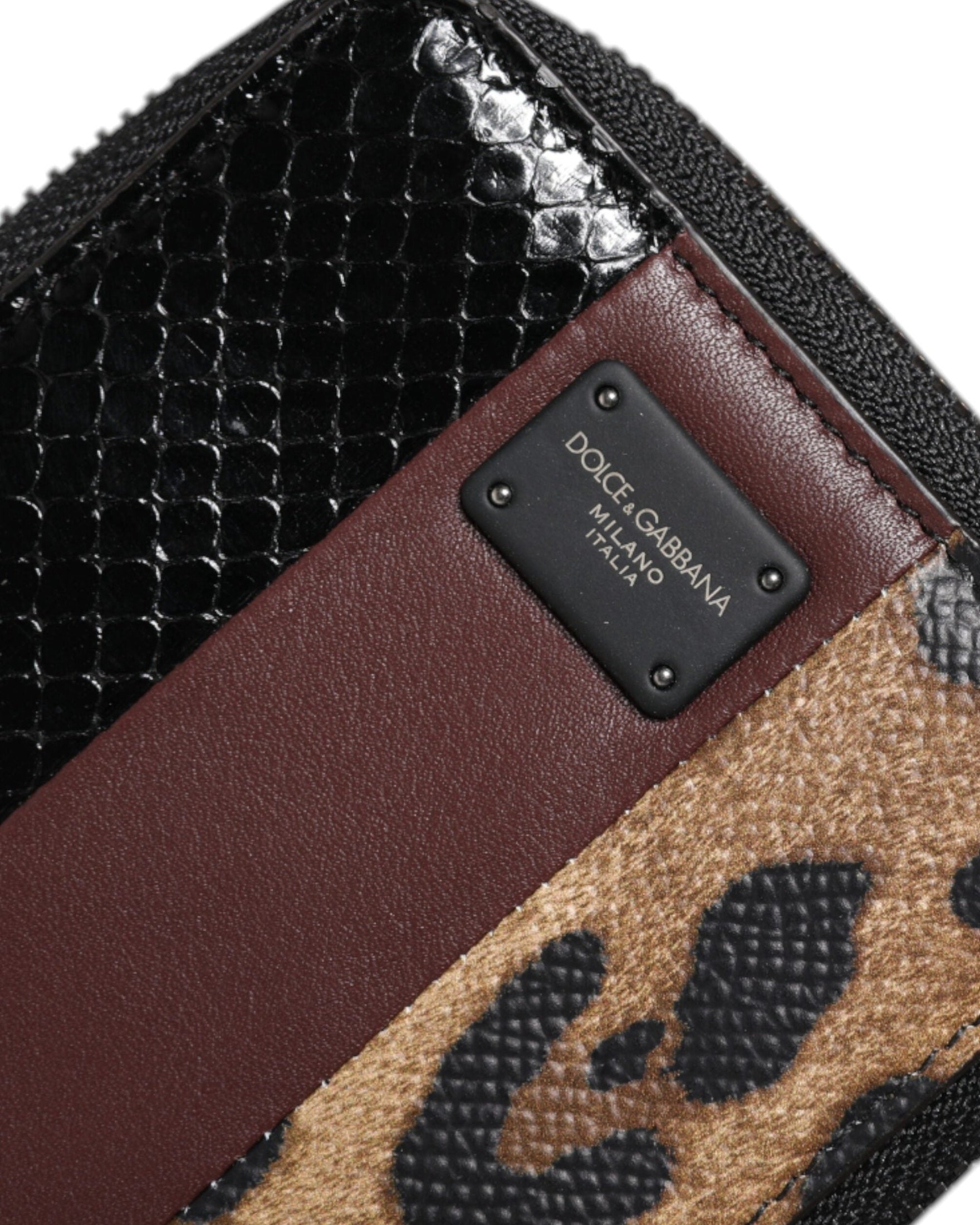 Dolce & Gabbana Leopard Leather Dg Bifold Card Holder Multicolor Wallet Glam Steals