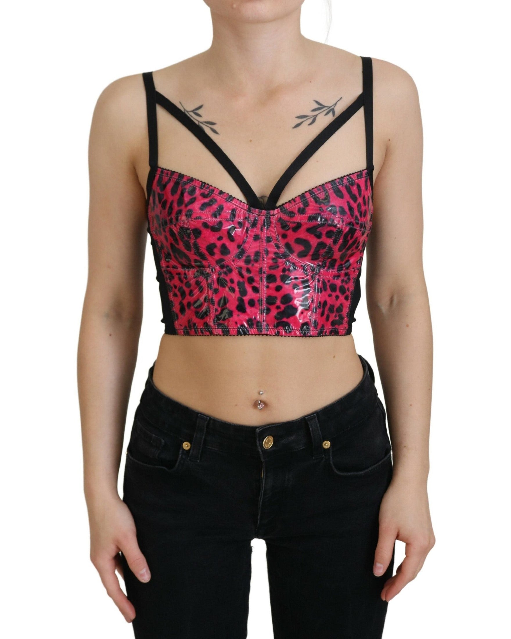 Dolce & Gabbana Leopard Print Bustier Corset Top Glam Steals
