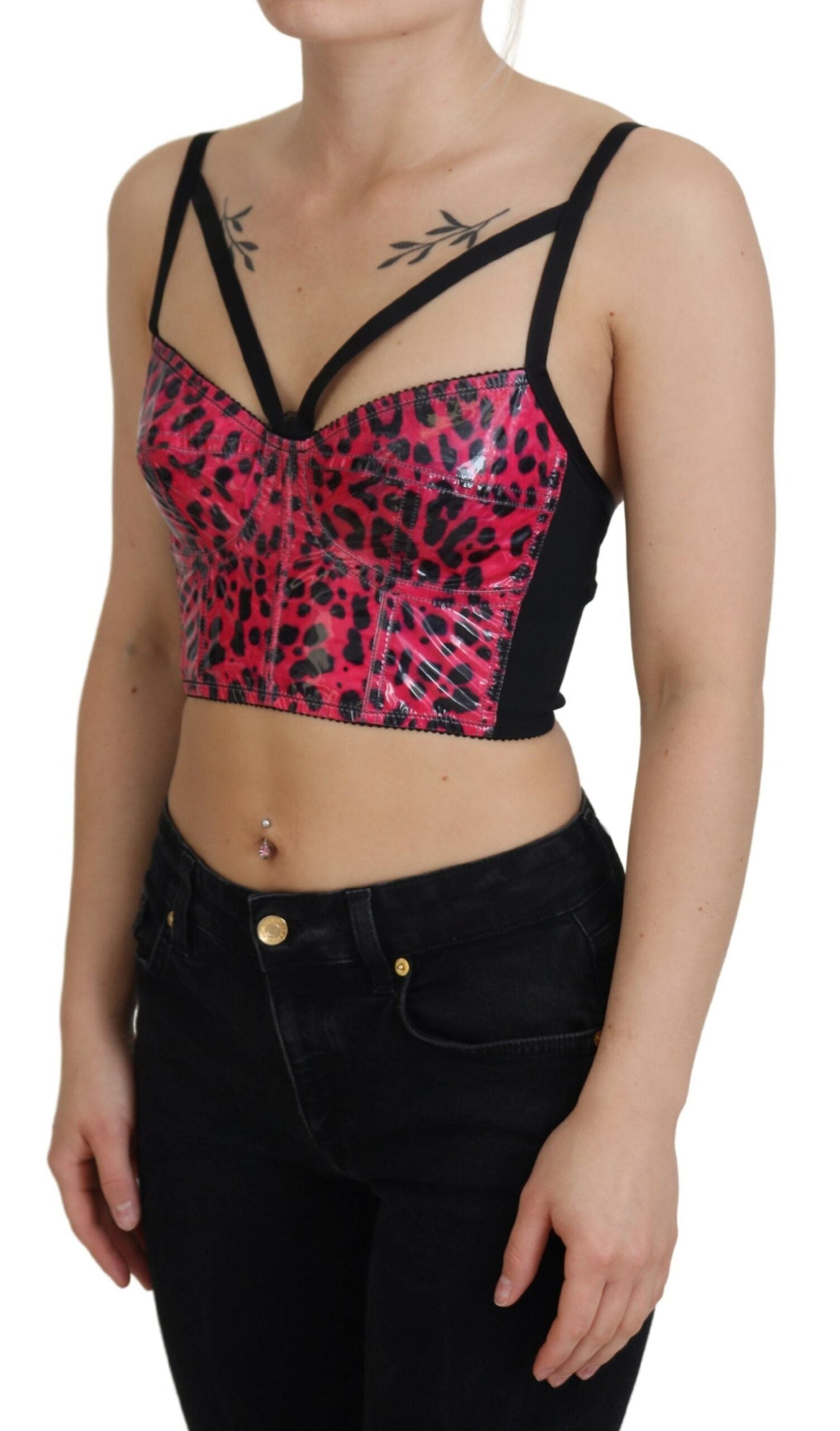 Dolce & Gabbana Leopard Print Bustier Corset Top Glam Steals