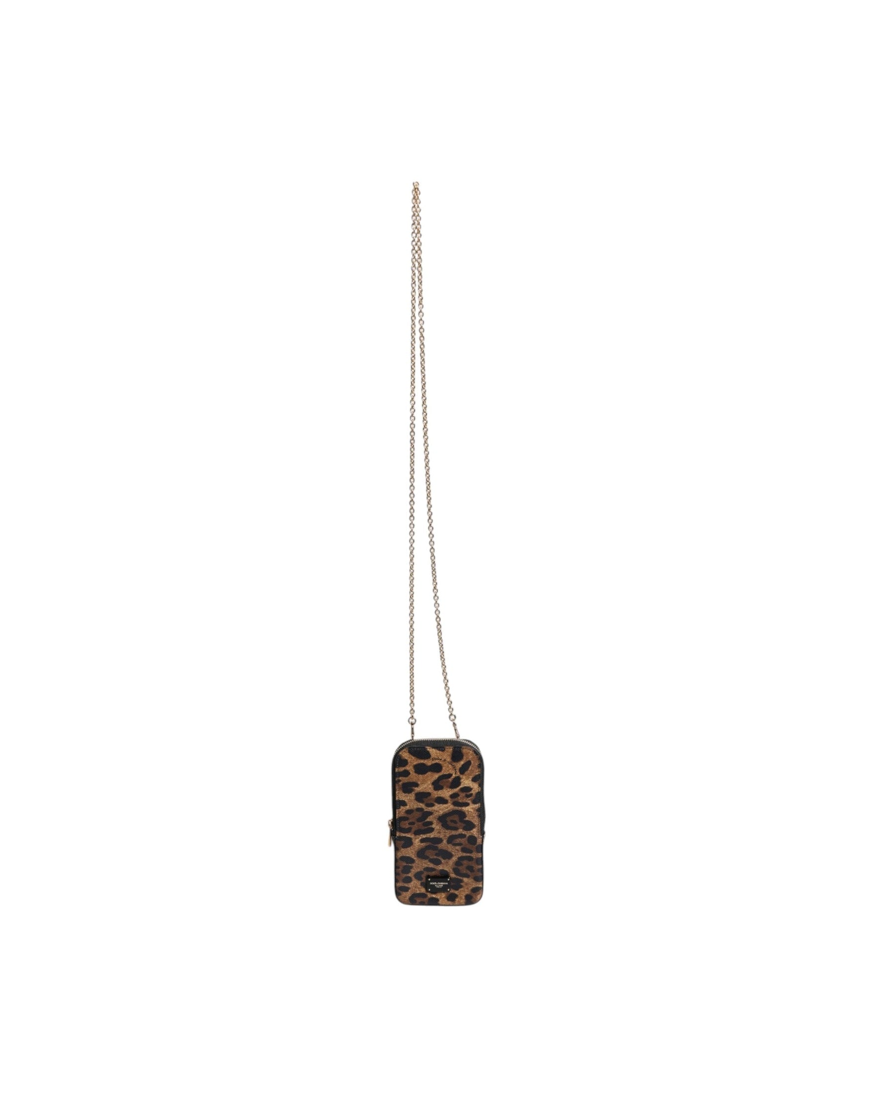 Dolce & Gabbana Leopard Print Dauphine Leather Zip Around Brown Wallet Glam Steals