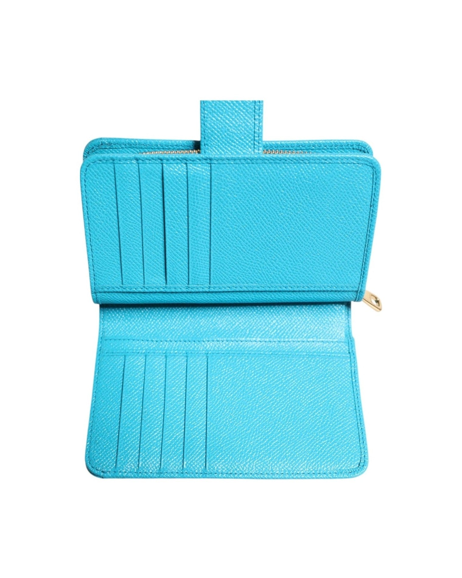 Dolce & Gabbana Light Blue Leather Bifold Continental Clutch Wallet Wallets