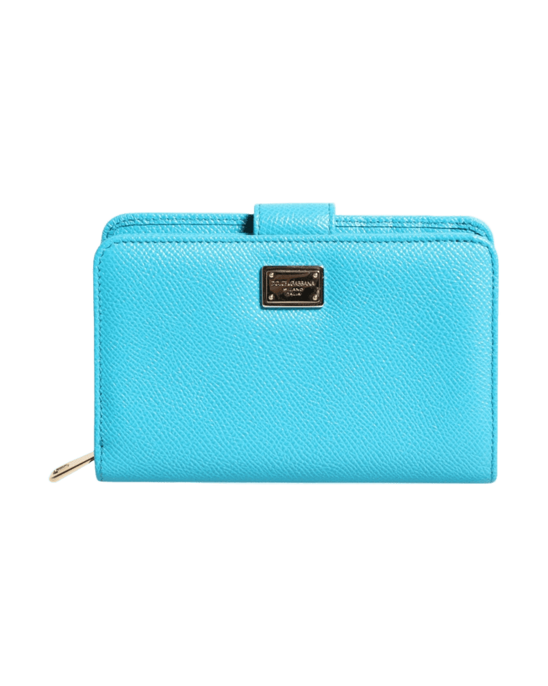 Dolce & Light Blue Gabbana Leather Bifold Continental Clutch Wallet Glam Steals