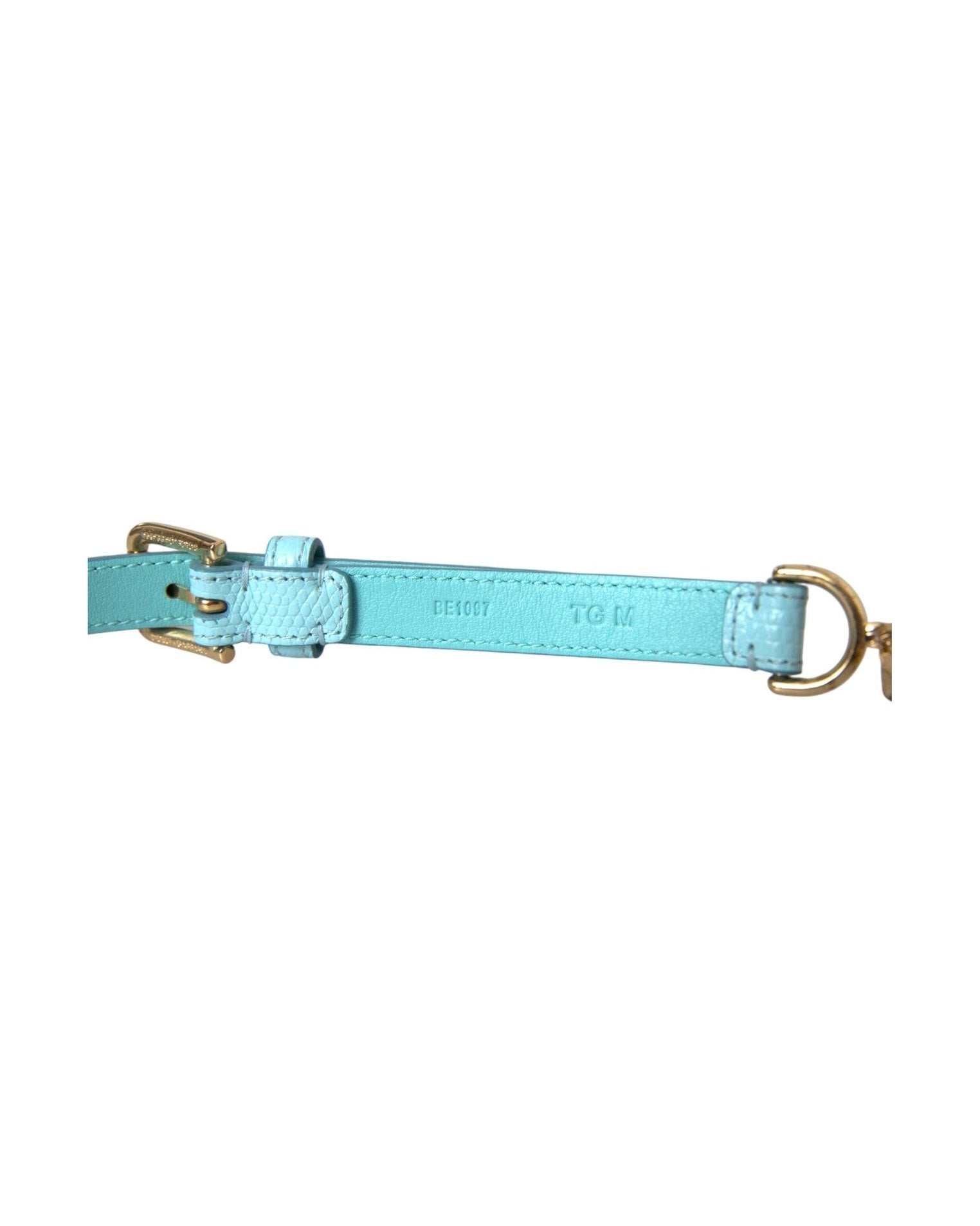 Dolce & Gabbana Light Leather Crystal Chain Waist Blue Belt Glam Steals