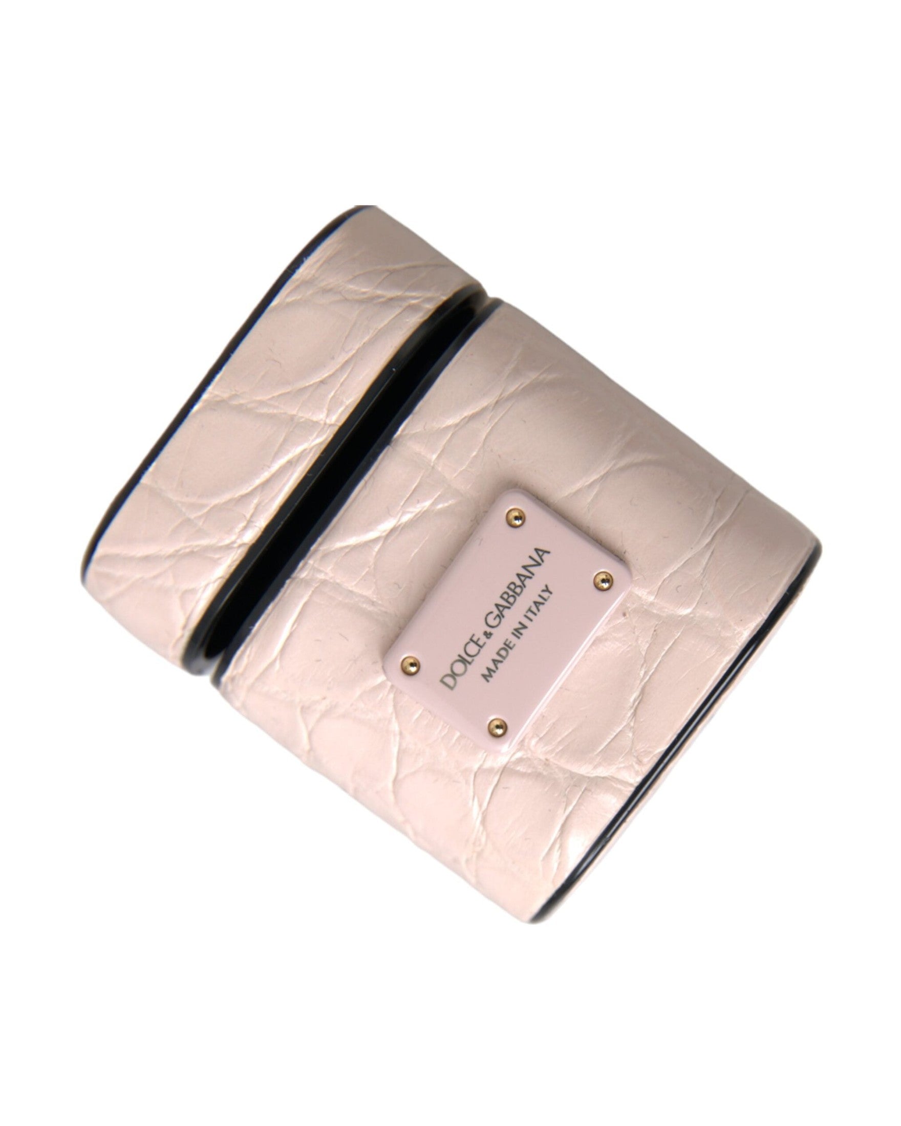 Dolce & Gabbana Light Leather Metal Logo Plaque Airpods Pink Case Glam Steals