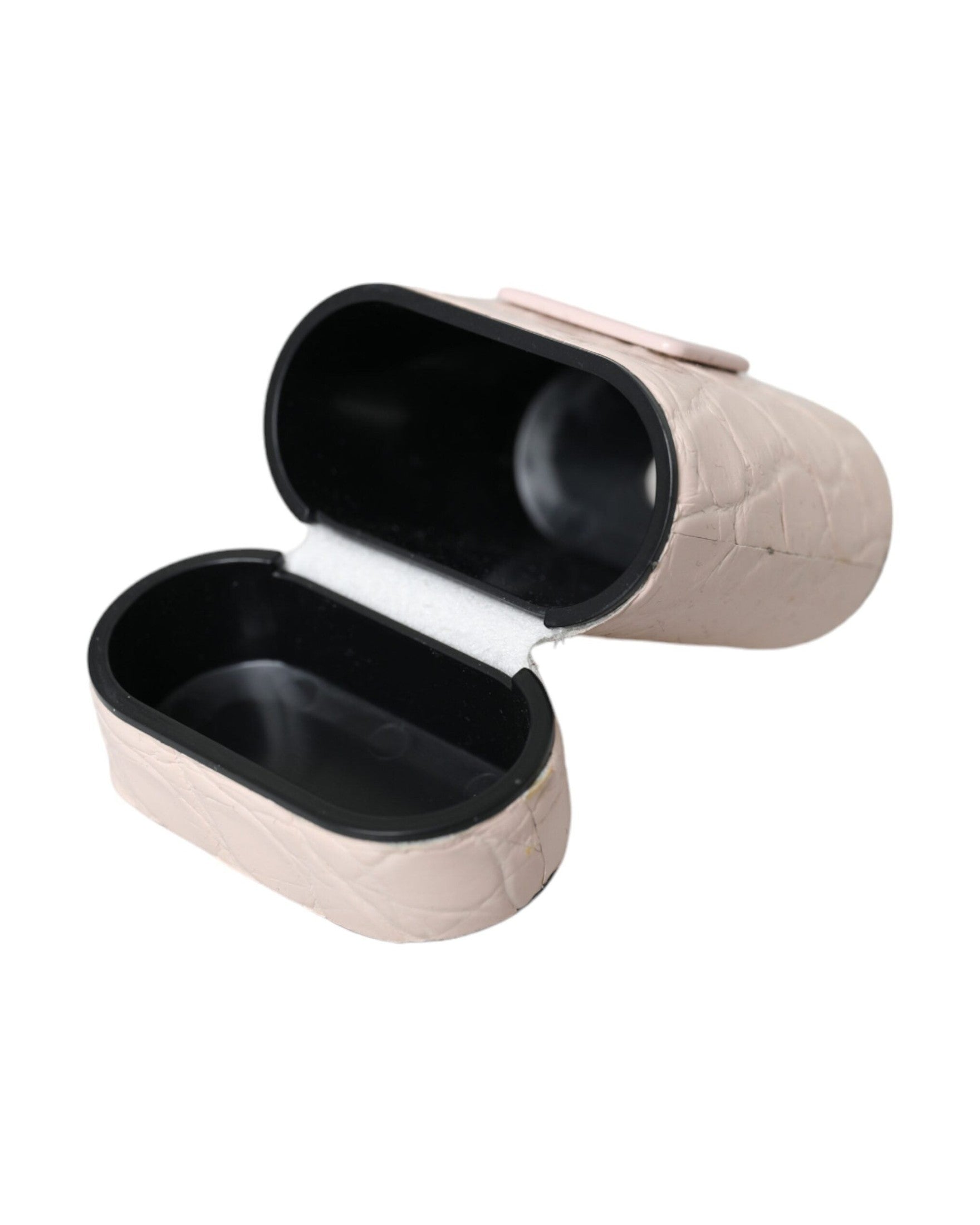 Dolce & Gabbana Light Leather Metal Logo Plaque Airpods Pink Case Glam Steals