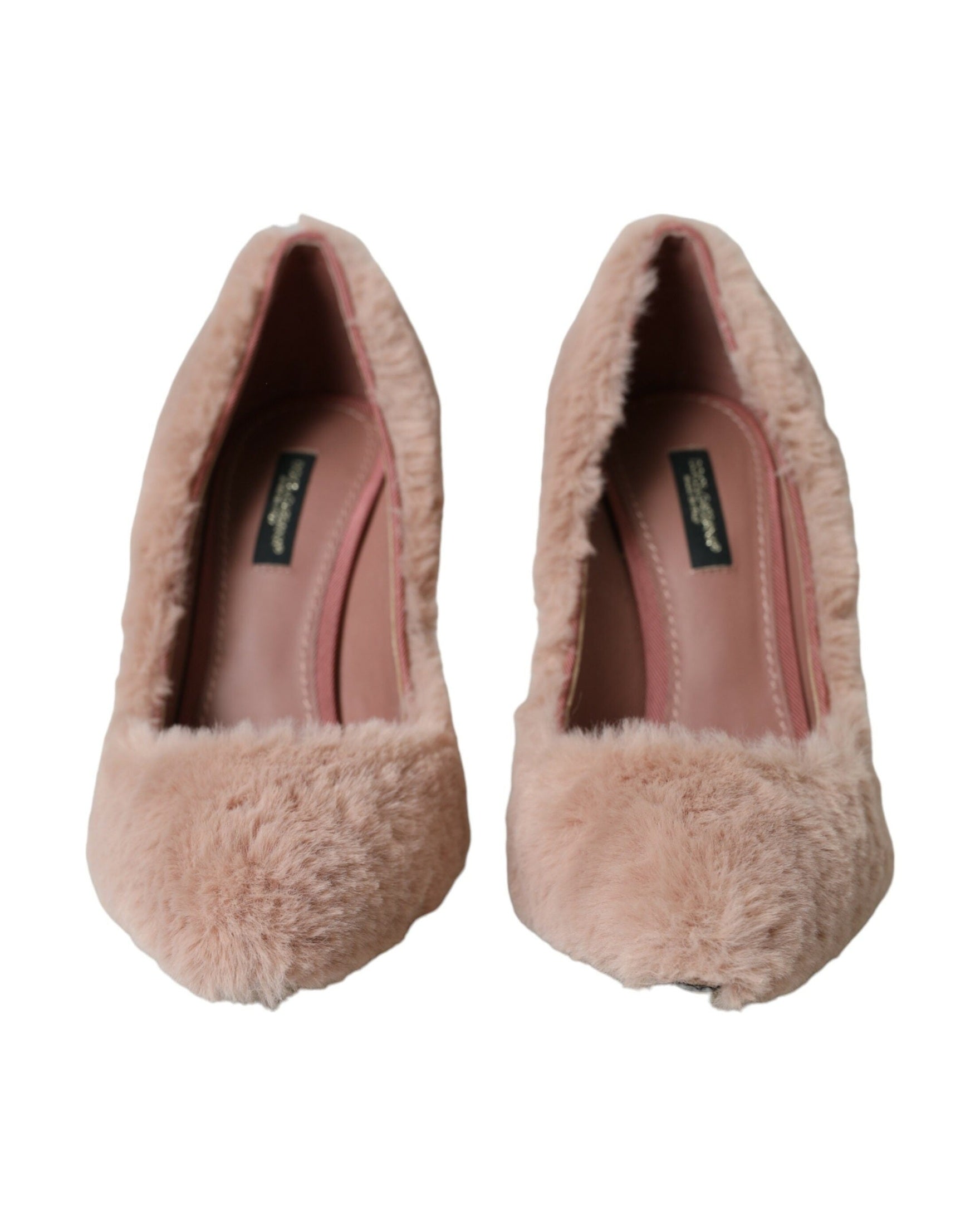Dolce & Gabbana Light Pink Faux Fur Heels Pumps Shoes Glam Steals