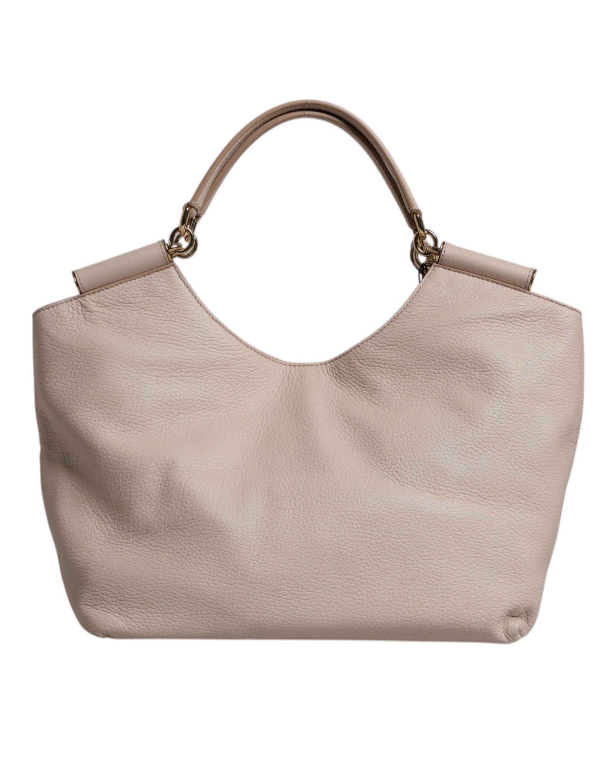 Dolce & Gabbana Light Pink Leather Deer Logo Plaque Tote Top Handle Bag Glam Steals
