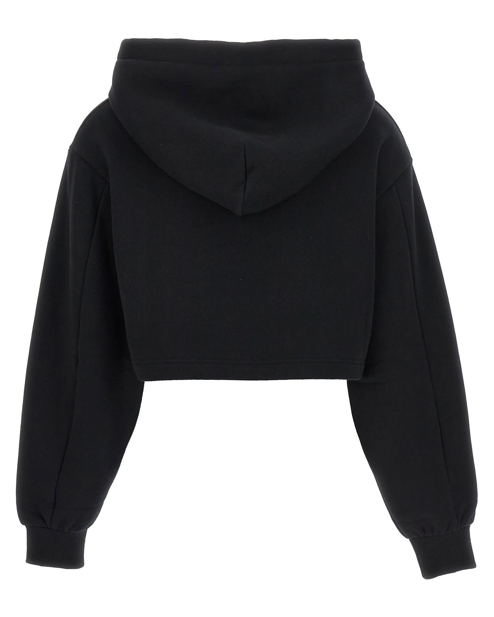 Dolce & Gabbana Logo Embroidery Cropped Hoodie Glam Steals
