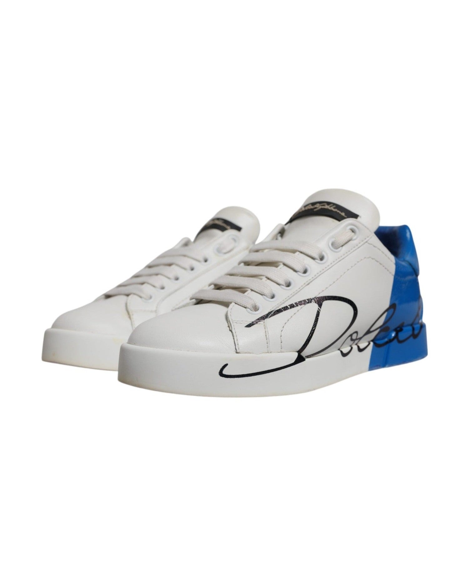 Dolce & Gabbana Logo Portofino Sneakers Blue Shoes Glam Steals