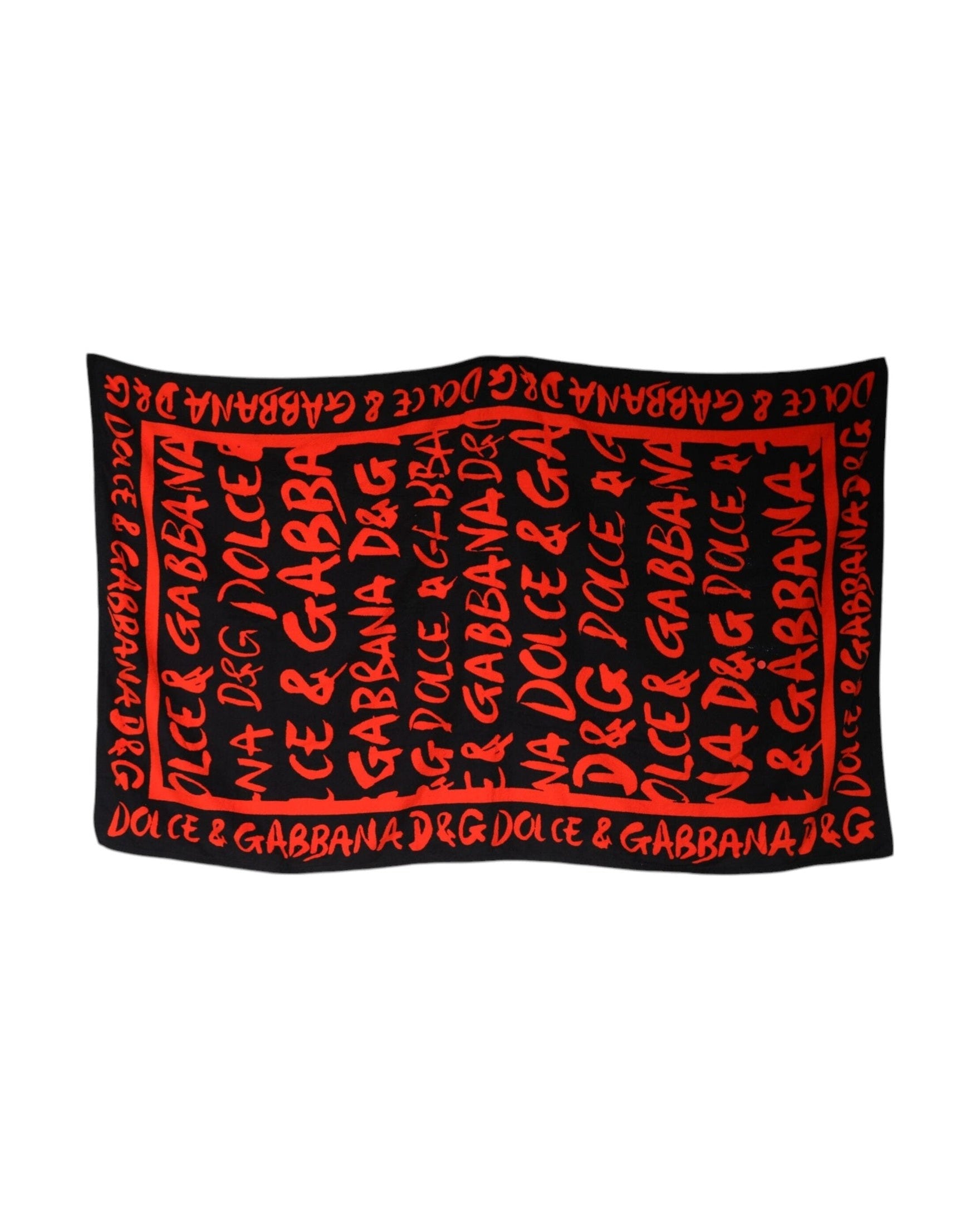 Dolce & Gabbana Logo Print Cotton Beach Red Towel Glam Steals