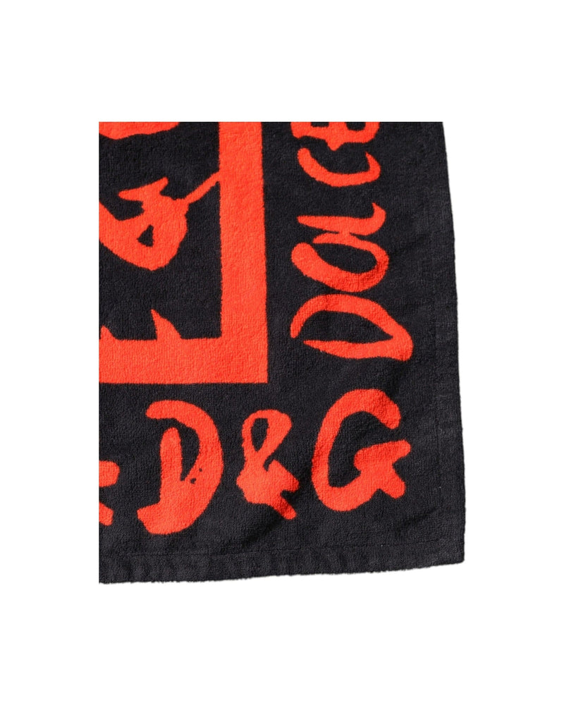 Dolce & Gabbana Logo Print Cotton Beach Red Towel Glam Steals