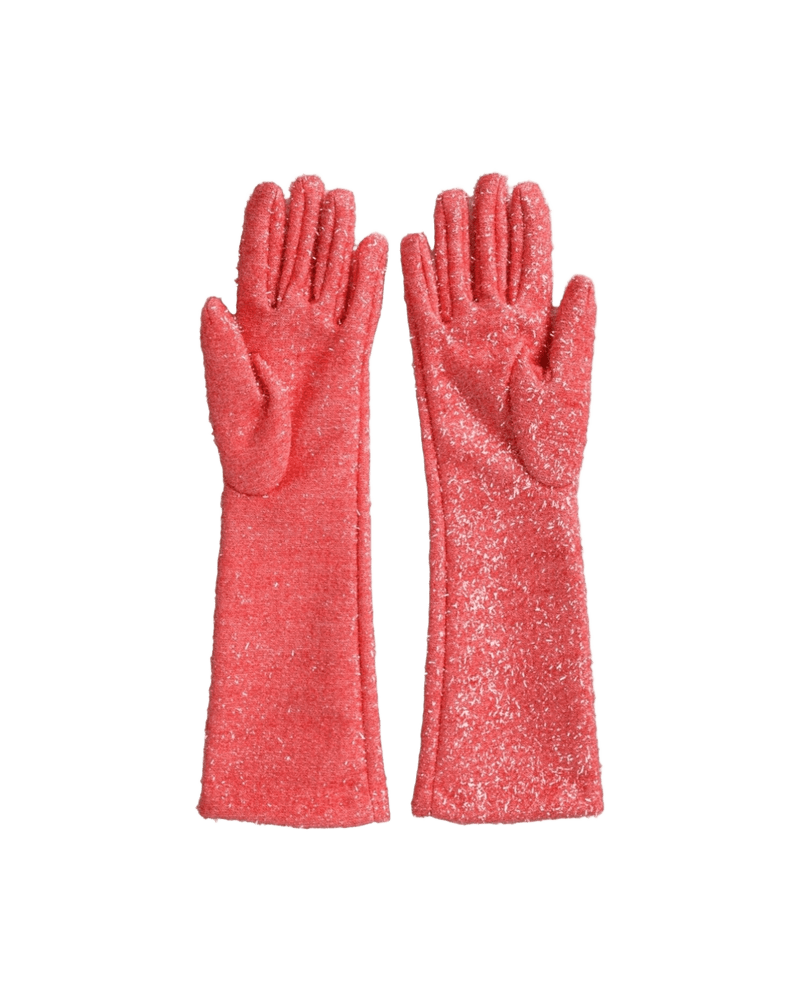 Dolce & Gabbana Lurex Fantasia Mid Arm Length Pink Gloves Glam Steals