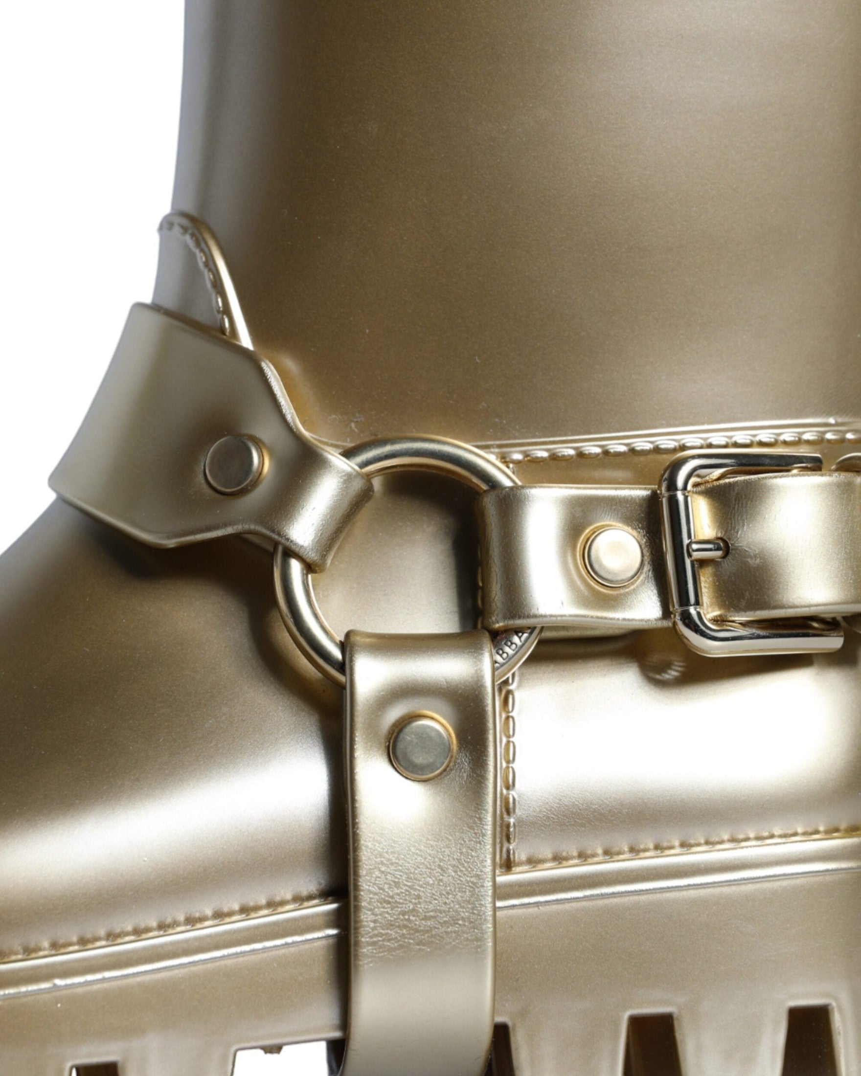 Dolce & Gabbana Metallic Gold Rubber Pvc Rain Boots Shoes Glam Steals