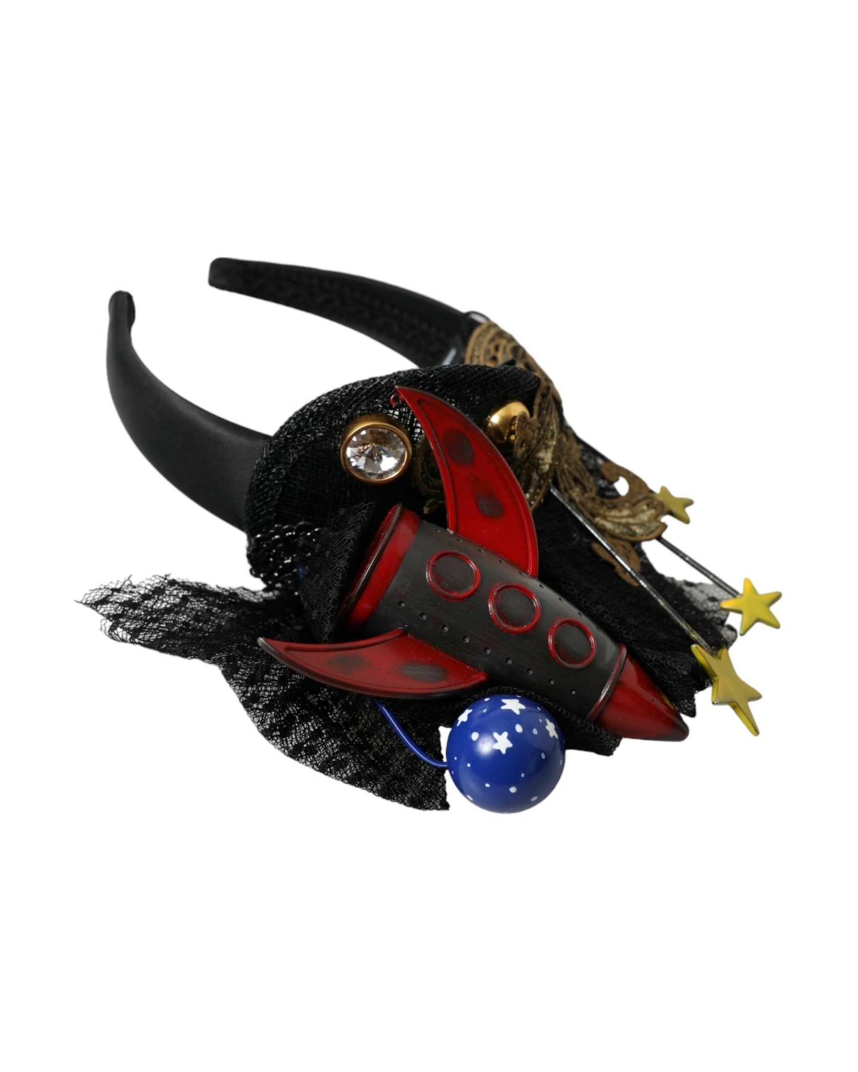 Dolce & Gabbana Missile Rocket Crystal Stars Headband Multicolor Diadem Glam Steals