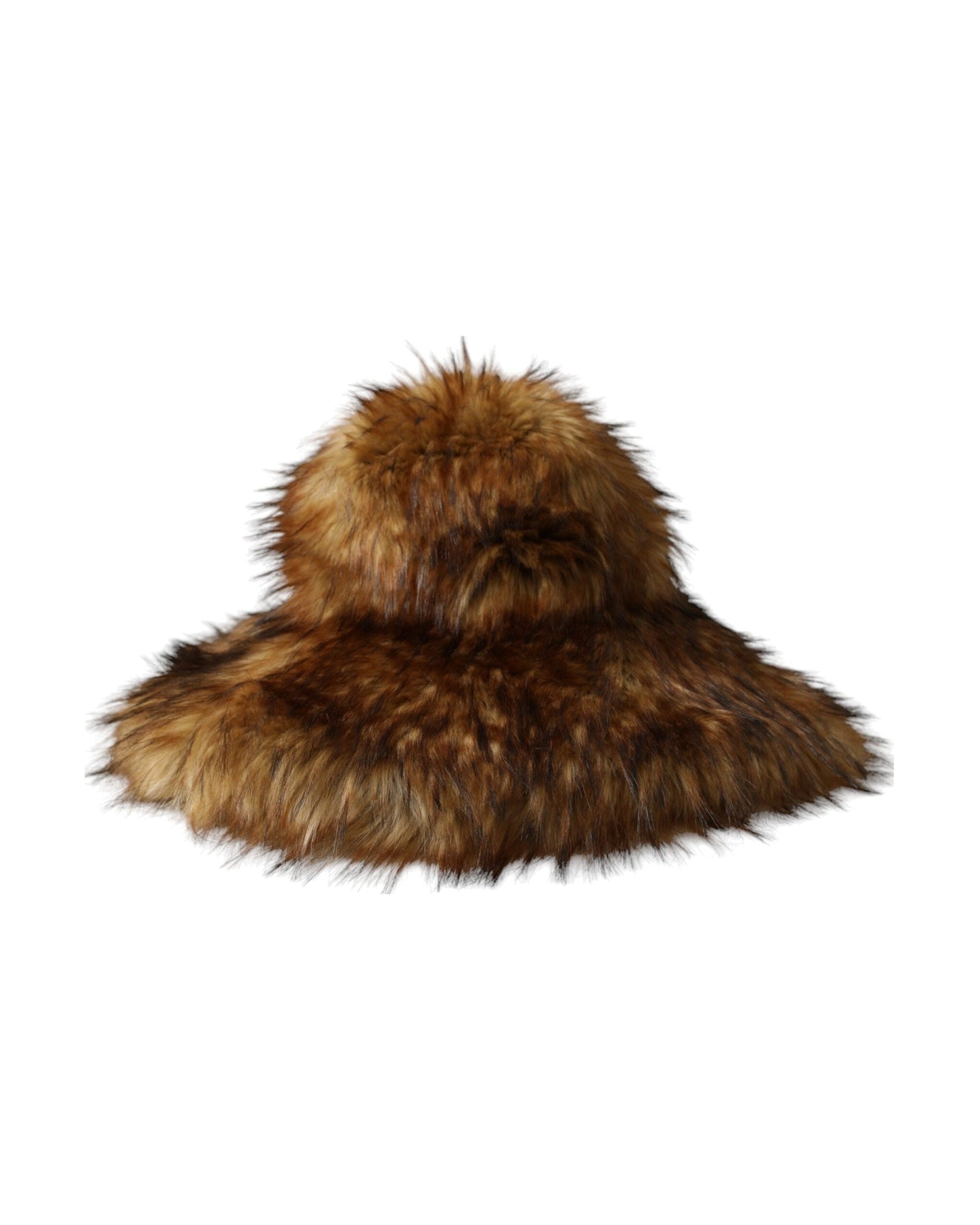 Dolce & Gabbana Modacrylic Faux Fur Bucket Brown Hat Glam Steals