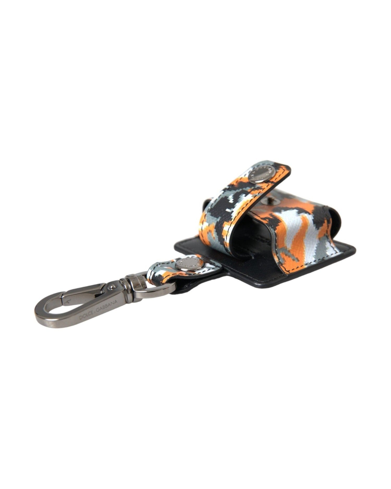 Dolce & Gabbana Camouflage Print Leather Logo Metal Airpods Multicolor Case Glam Steals