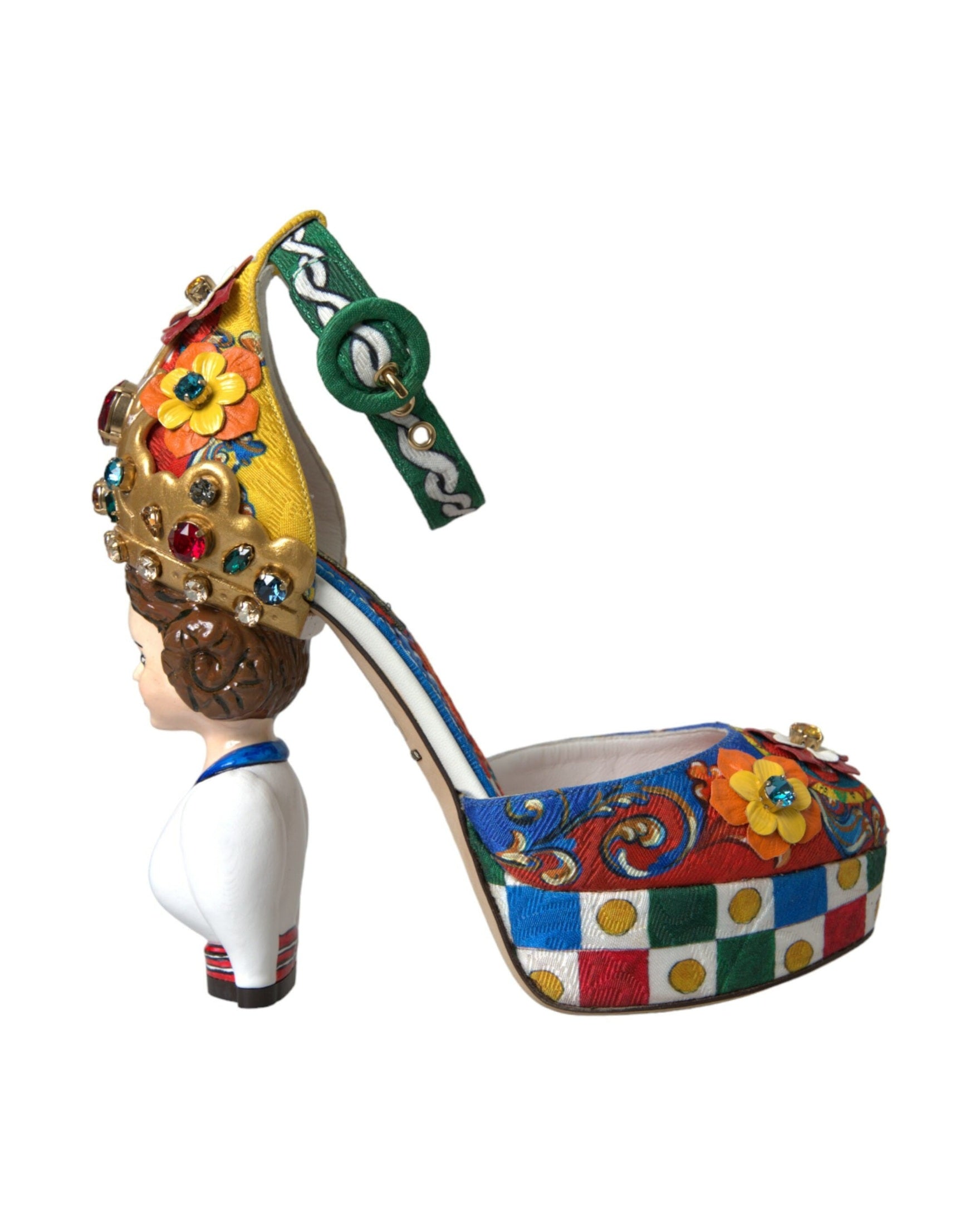 Dolce & Gabbana Multicolor Carretto Embellished Sandals Shoes Glam Steals