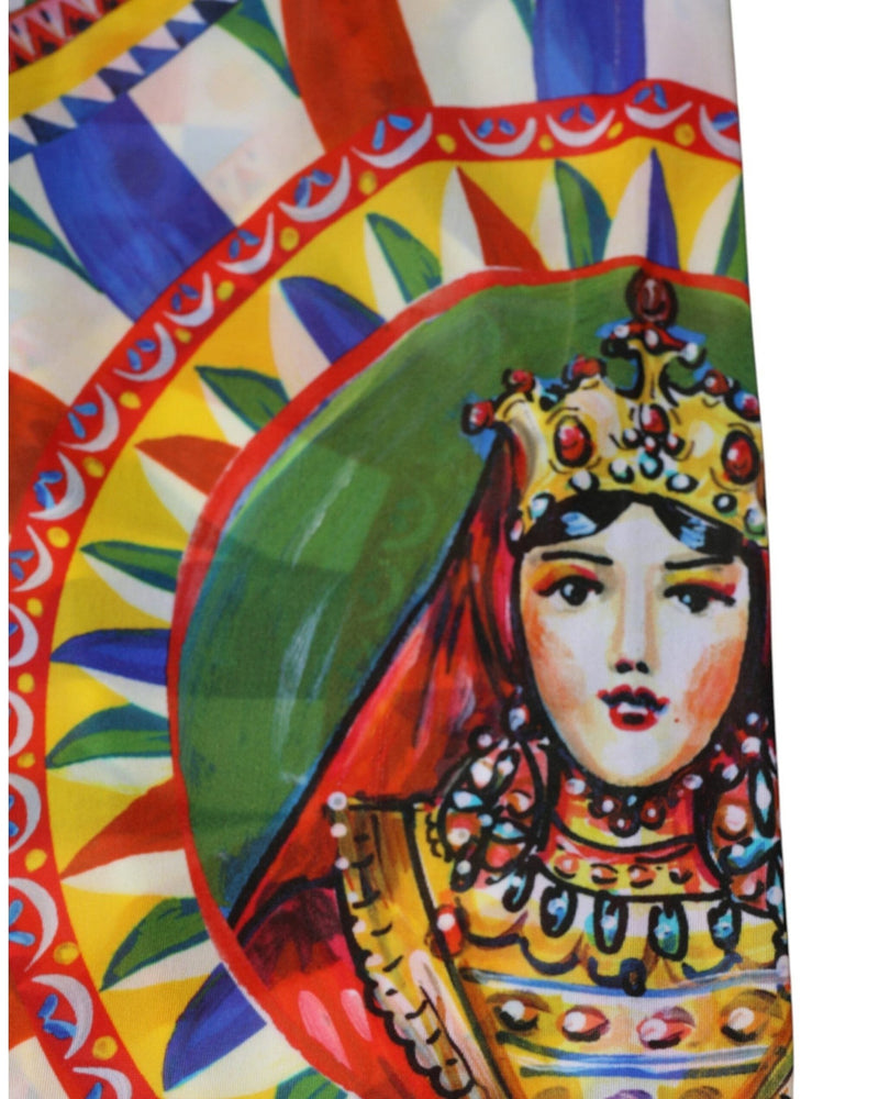 Dolce & Gabbana Multicolor Carretto Leggings High Waist Pant Glam Steals